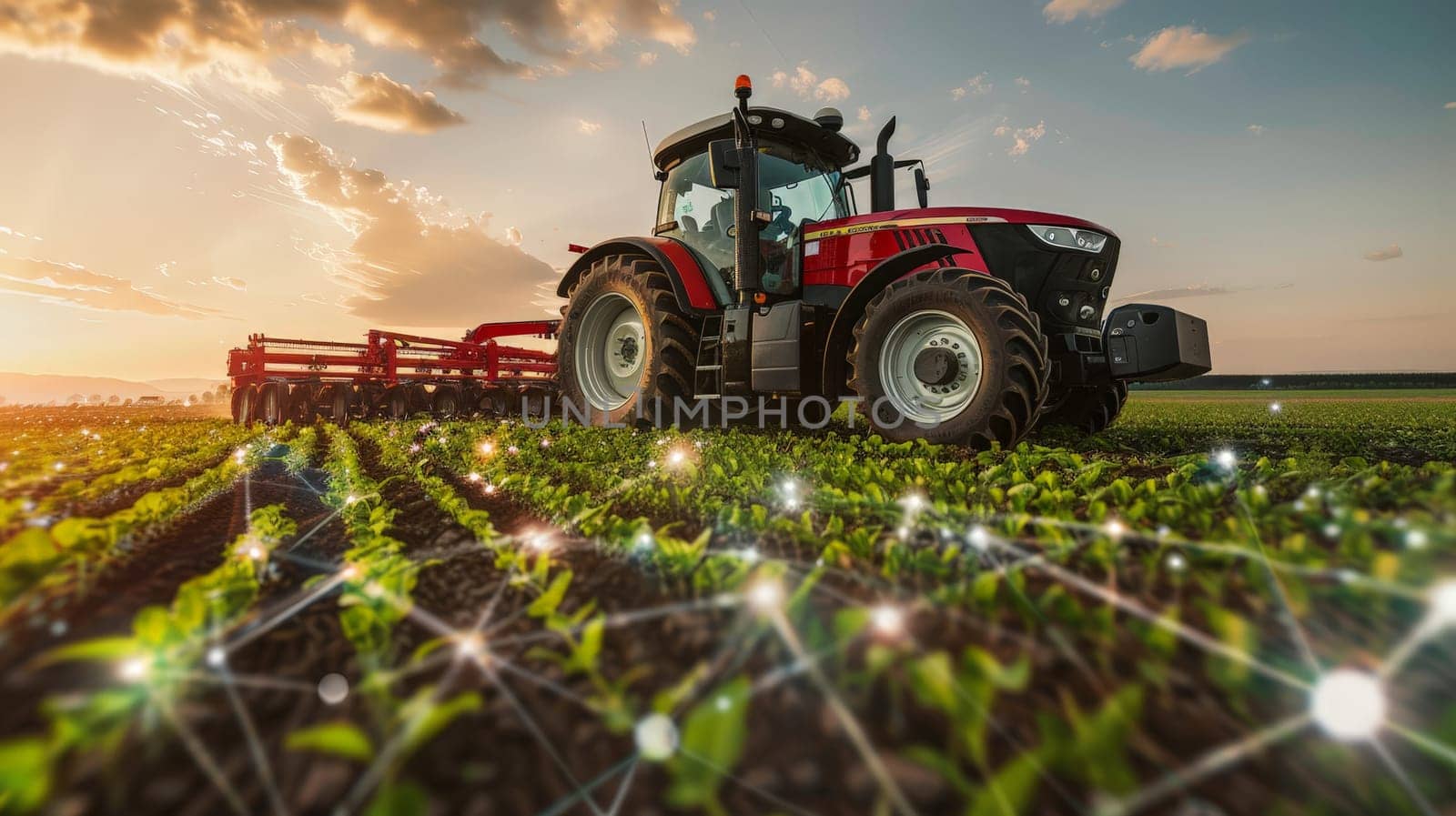 Tractor on the field, Tractors cultivate the soil in rural areas. The concept of technological agriculture by nijieimu
