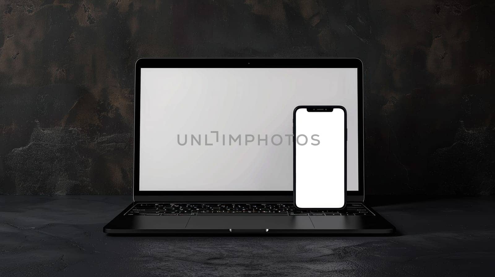 A mockup of a laptop and a phone with a white screens by golfmerrymaker