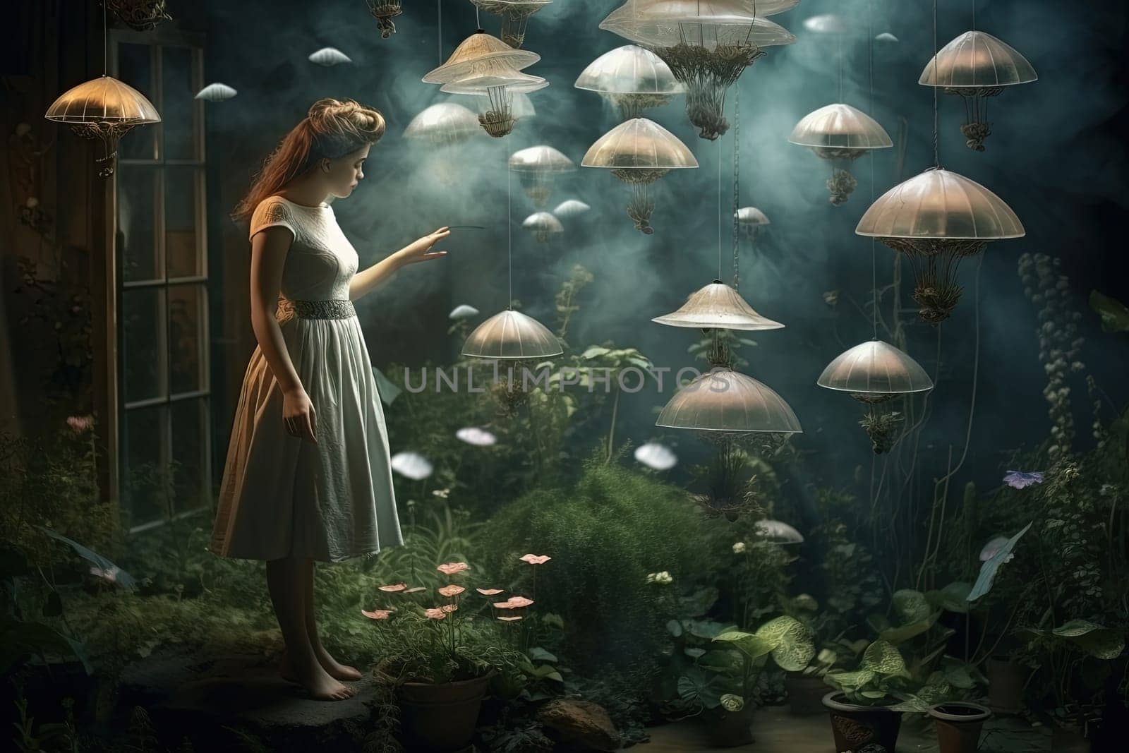Magic fairytale scene in the surreal fantasy world. Generated AI