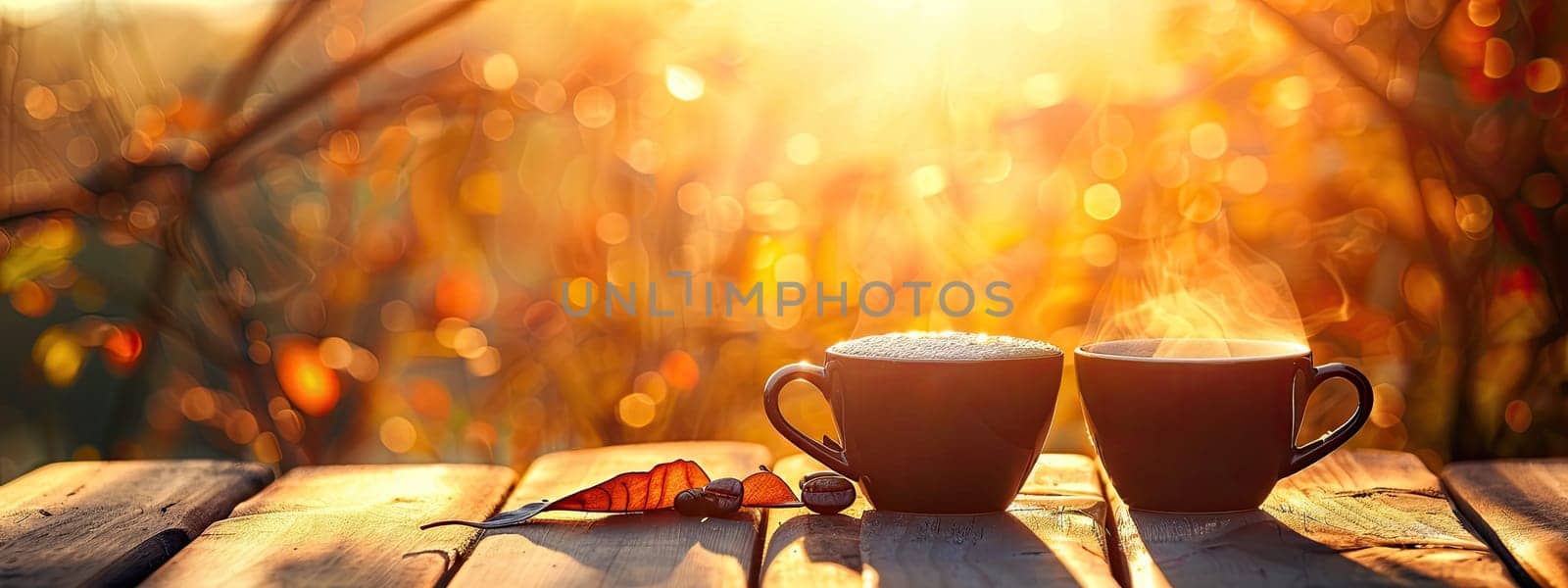 Cup of coffee in the garden. Selective focus. by yanadjana