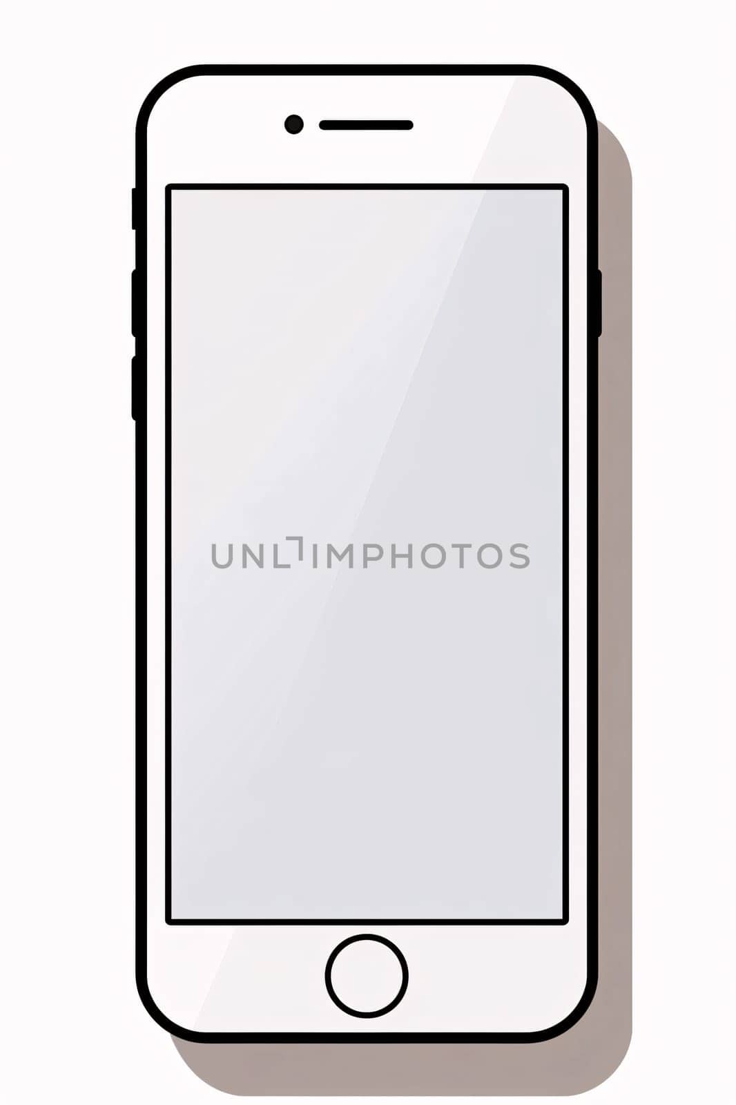 Smartphone with blank screen on a white background. Vector illustration. by ThemesS