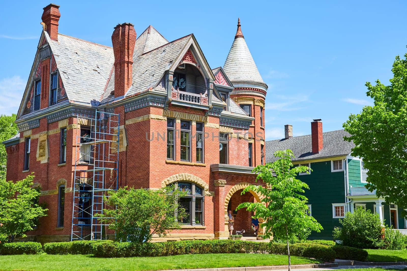 Restoring grandeur: Victorian mansion in Fort Wayne's historic West Central neighborhood under renovation.