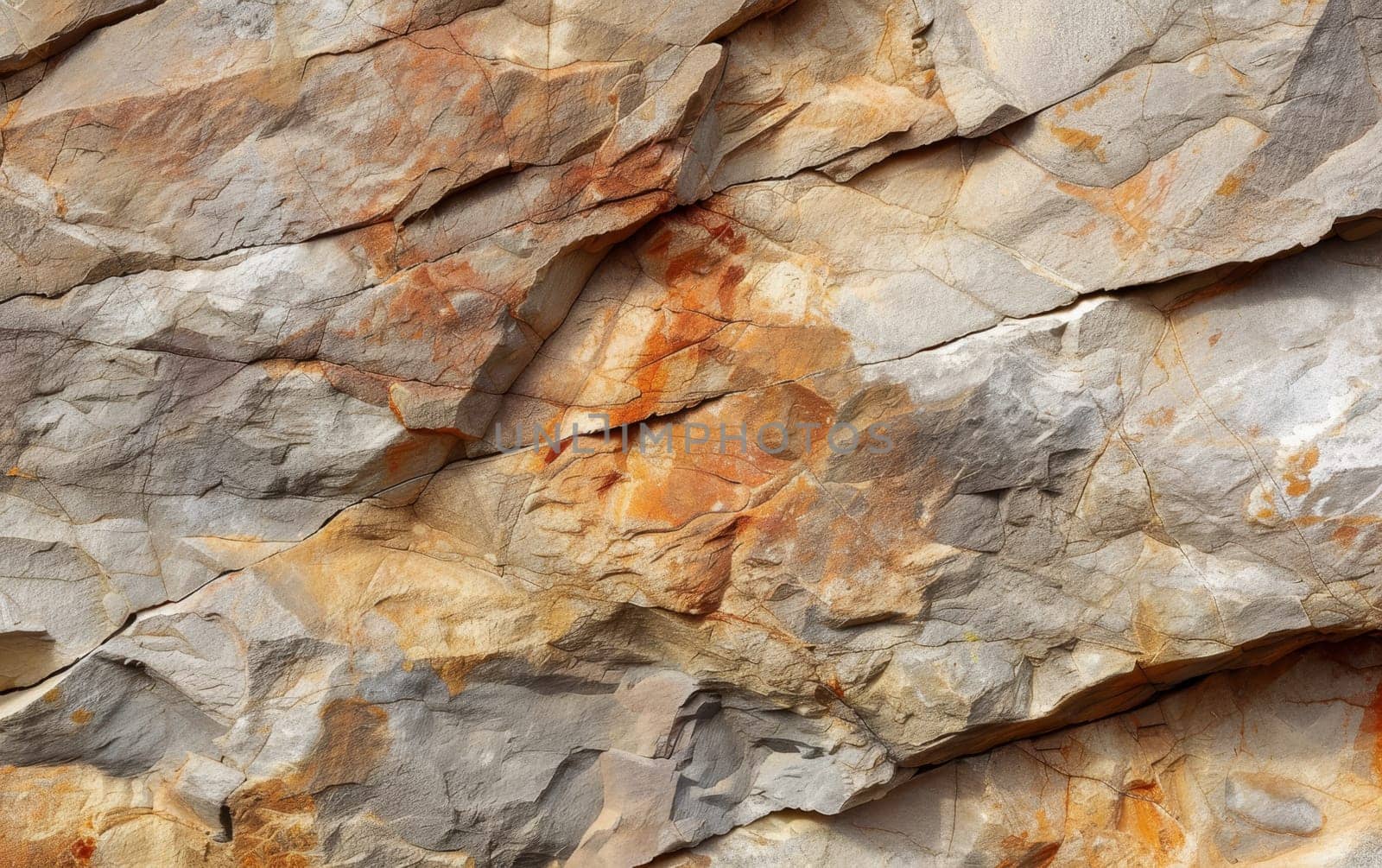 Close-up view of a multicolored rock surface showcasing natural textures and patterns. by sfinks