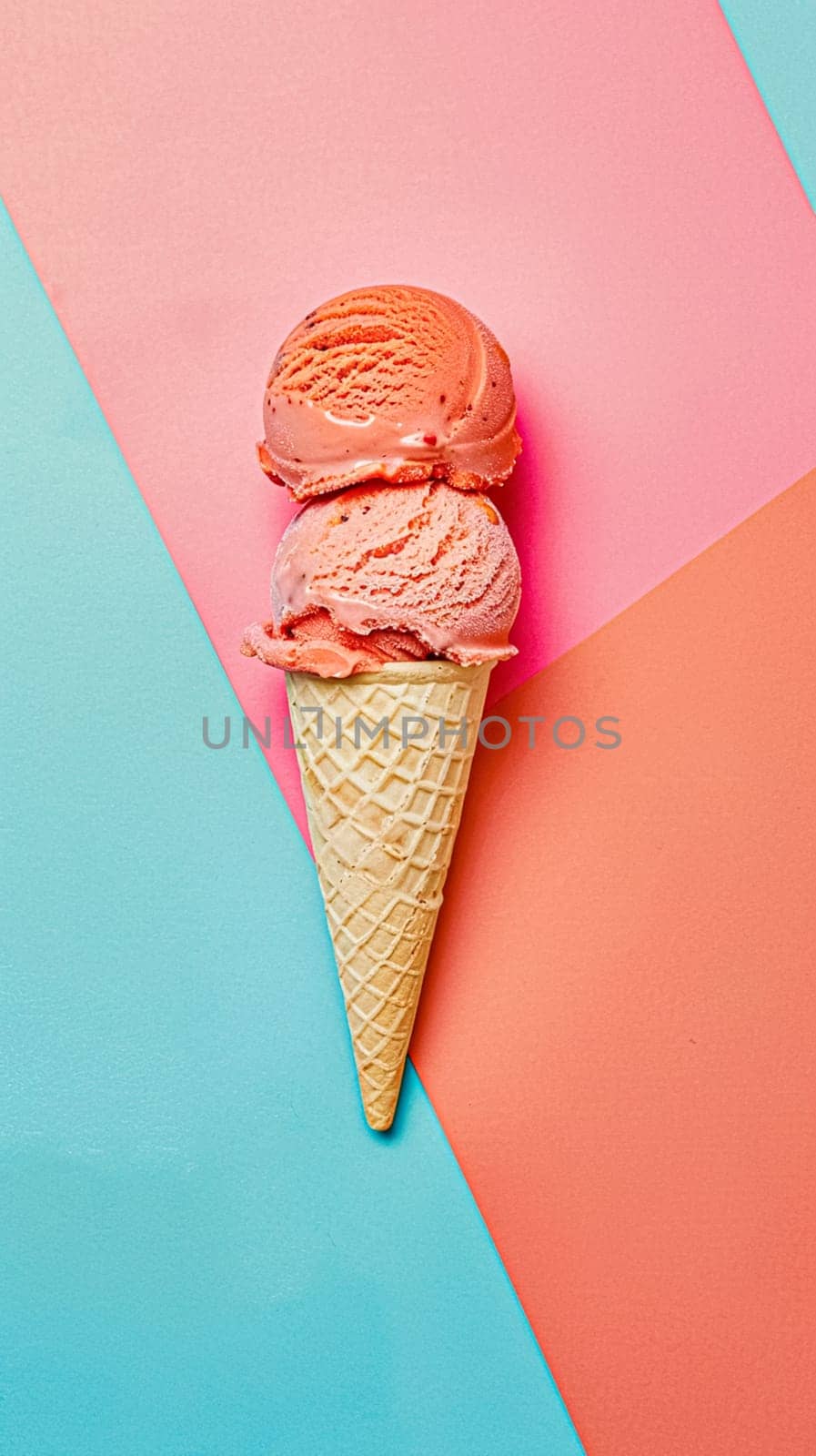 Ice cream colourful summer treat, sweet dessert in summertime, holiday food by Anneleven