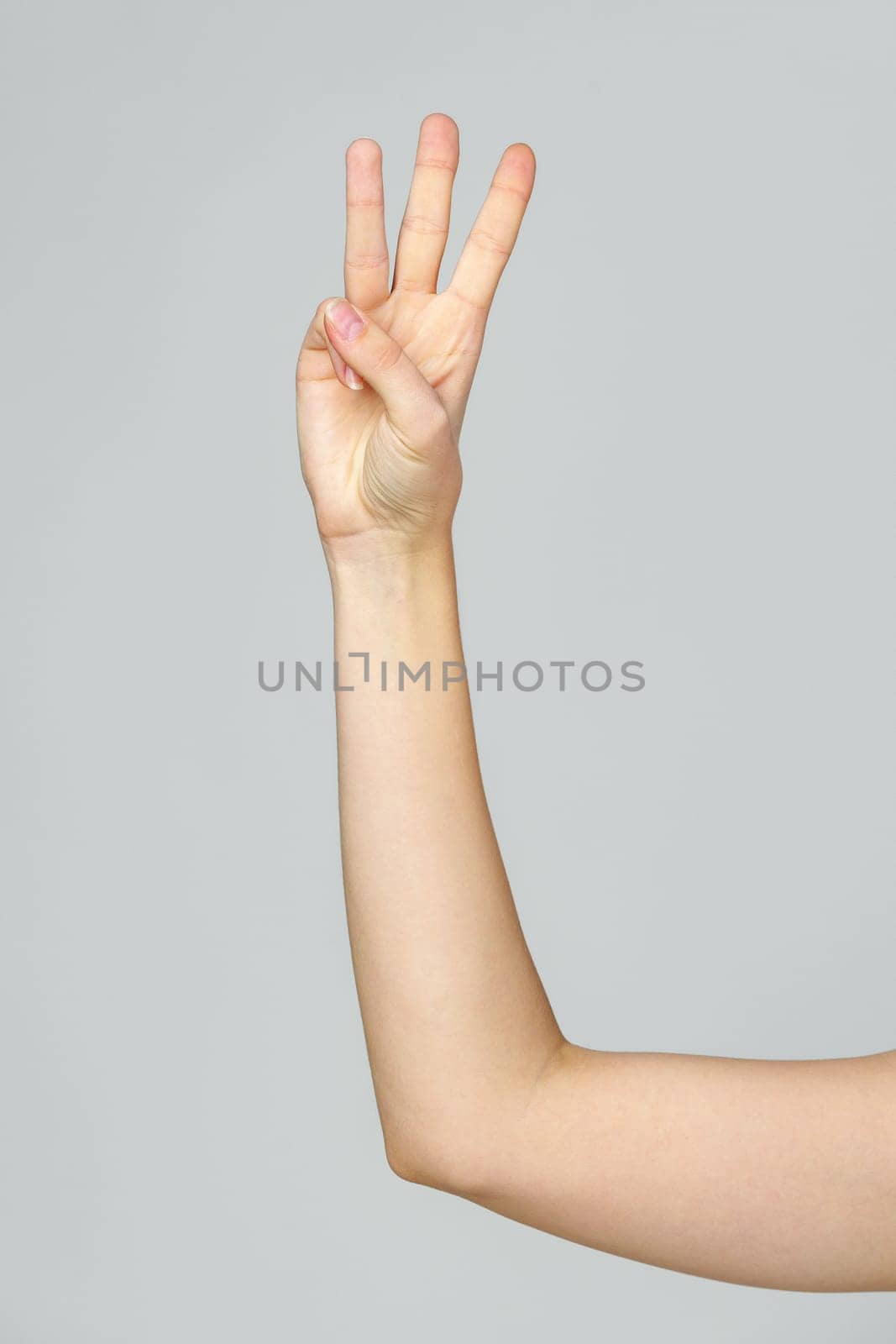 Young Woman Arm with Gesture close up by Fabrikasimf