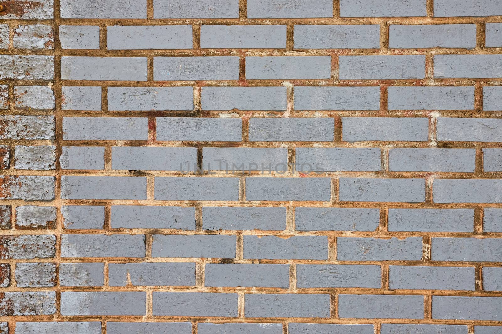 Aged blue-grey brick wall in Fort Wayne, showcasing the timeless texture and resilience of historical architecture.