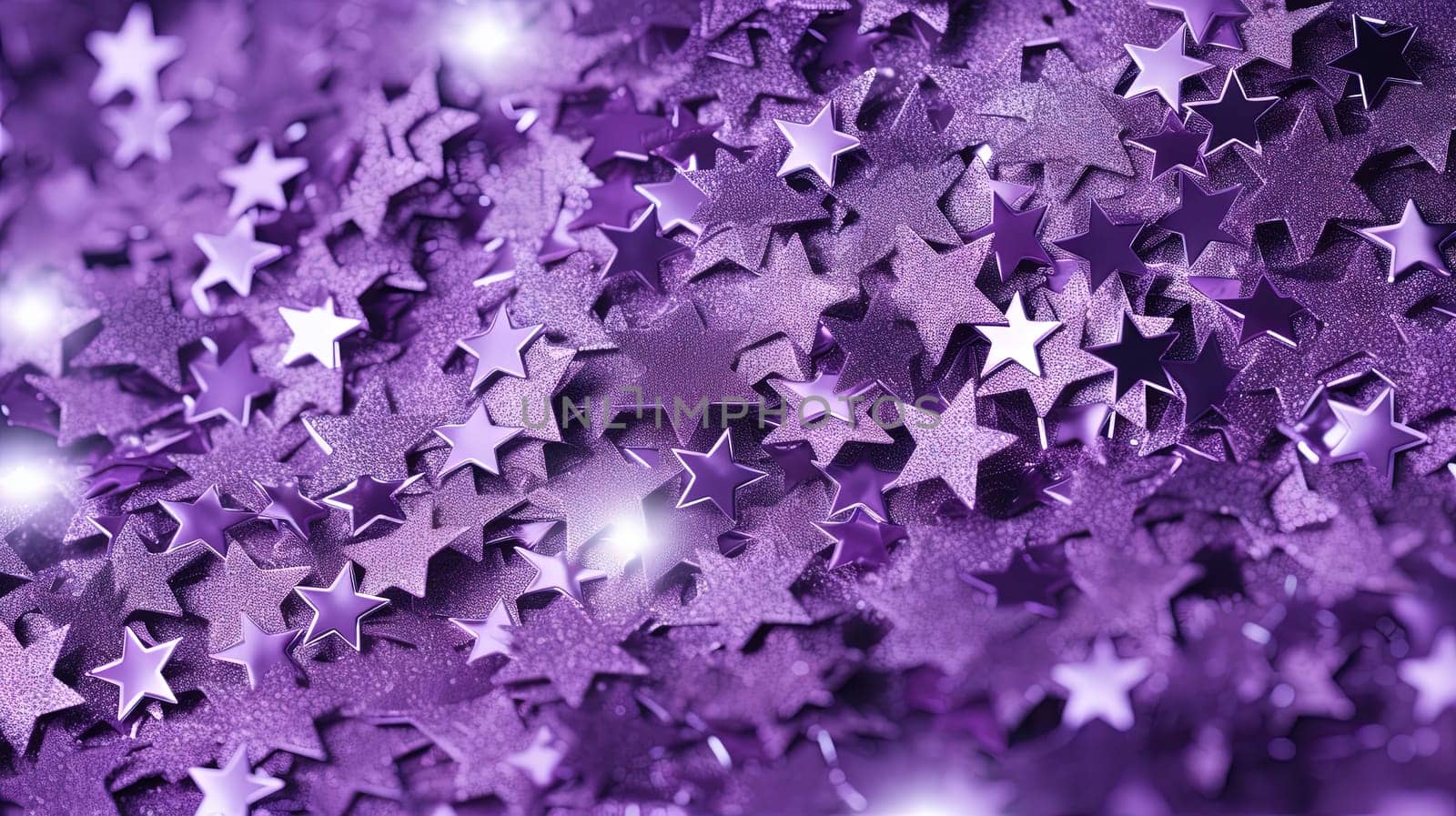 Abstract shiny background with purple glitter. Scattered confetti sparkles with light purple color. Generated AI