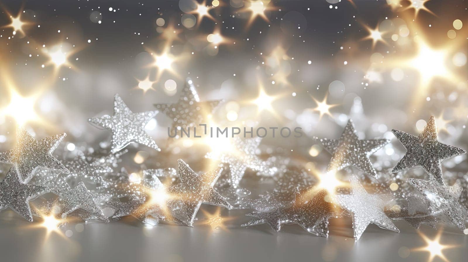 Abstract shiny background with silver glitter. Scattered confetti sparkles with light blue pastel color. Generated AI