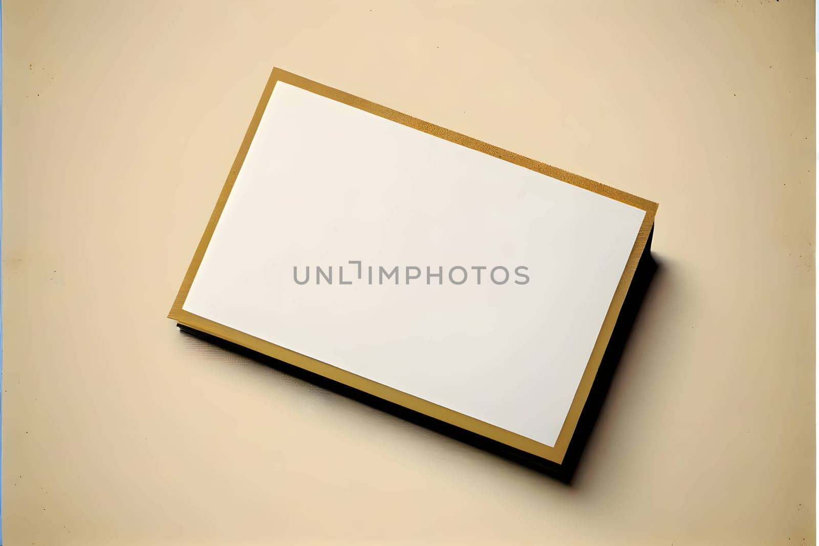 A blank white card placed on a light background, offering a clean and simple canvas for personalized messages or designs.