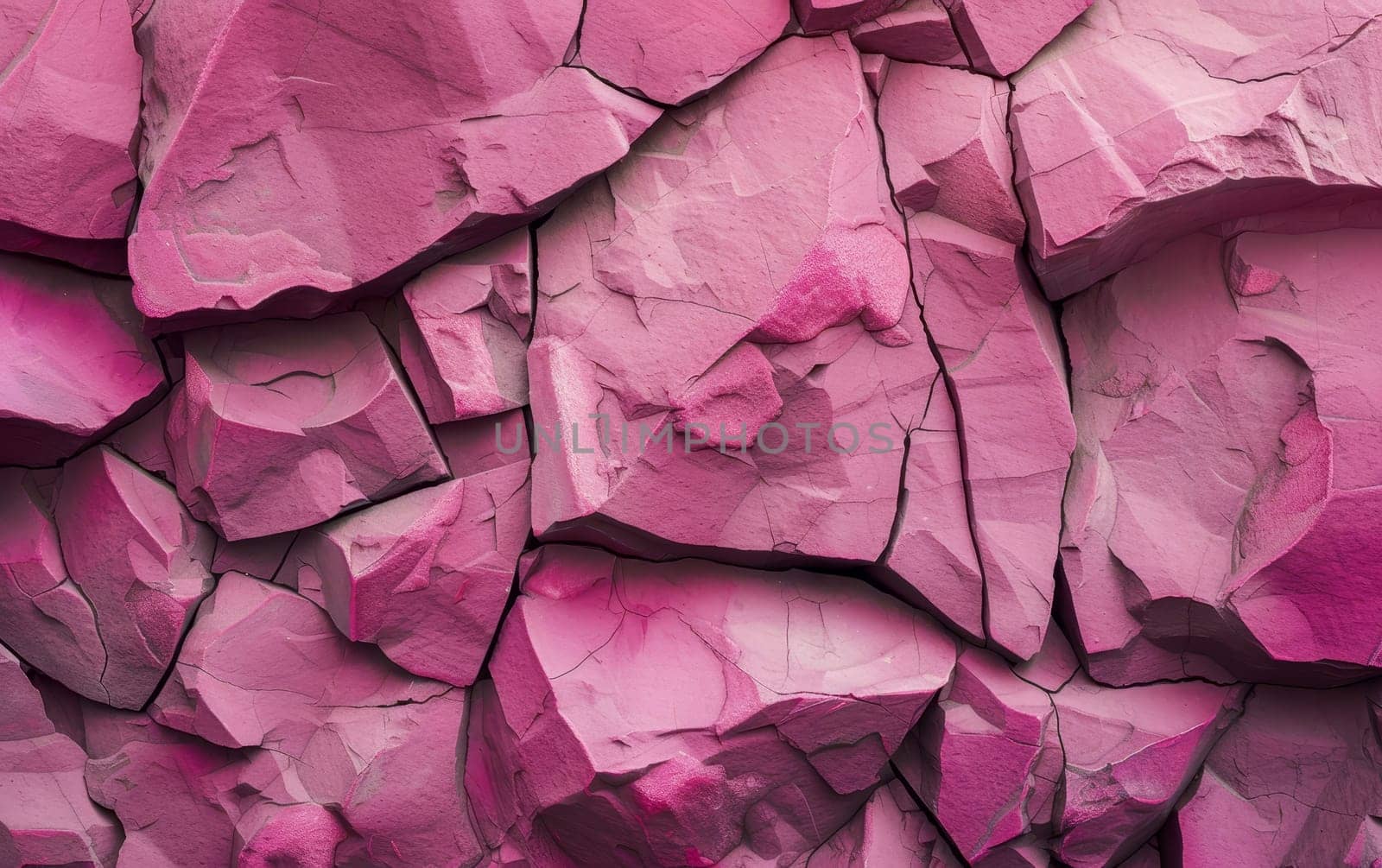 Overhead view of cracked pink stones forming a textured pattern