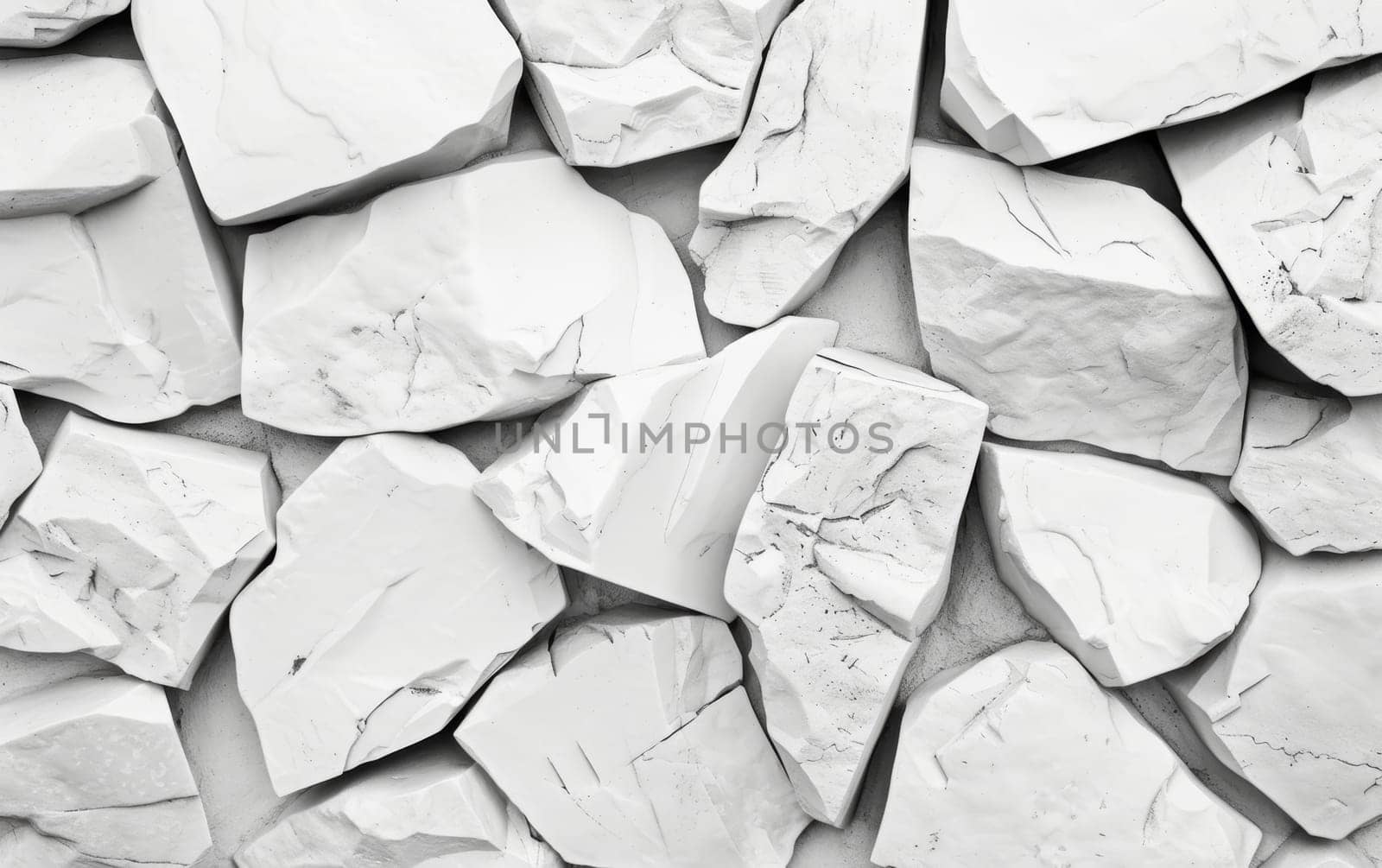 Monochromatic view of a white stone wall with distinct textures and a minimalist aesthetic. by sfinks