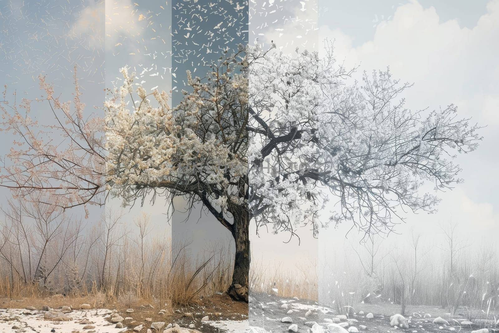 Four Seasons of a Lone Tree by andreyz