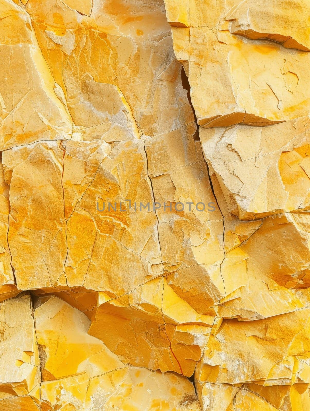 Sunlit textured pattern of yellow stones with shadow play, creating a vibrant and dynamic surface. by sfinks