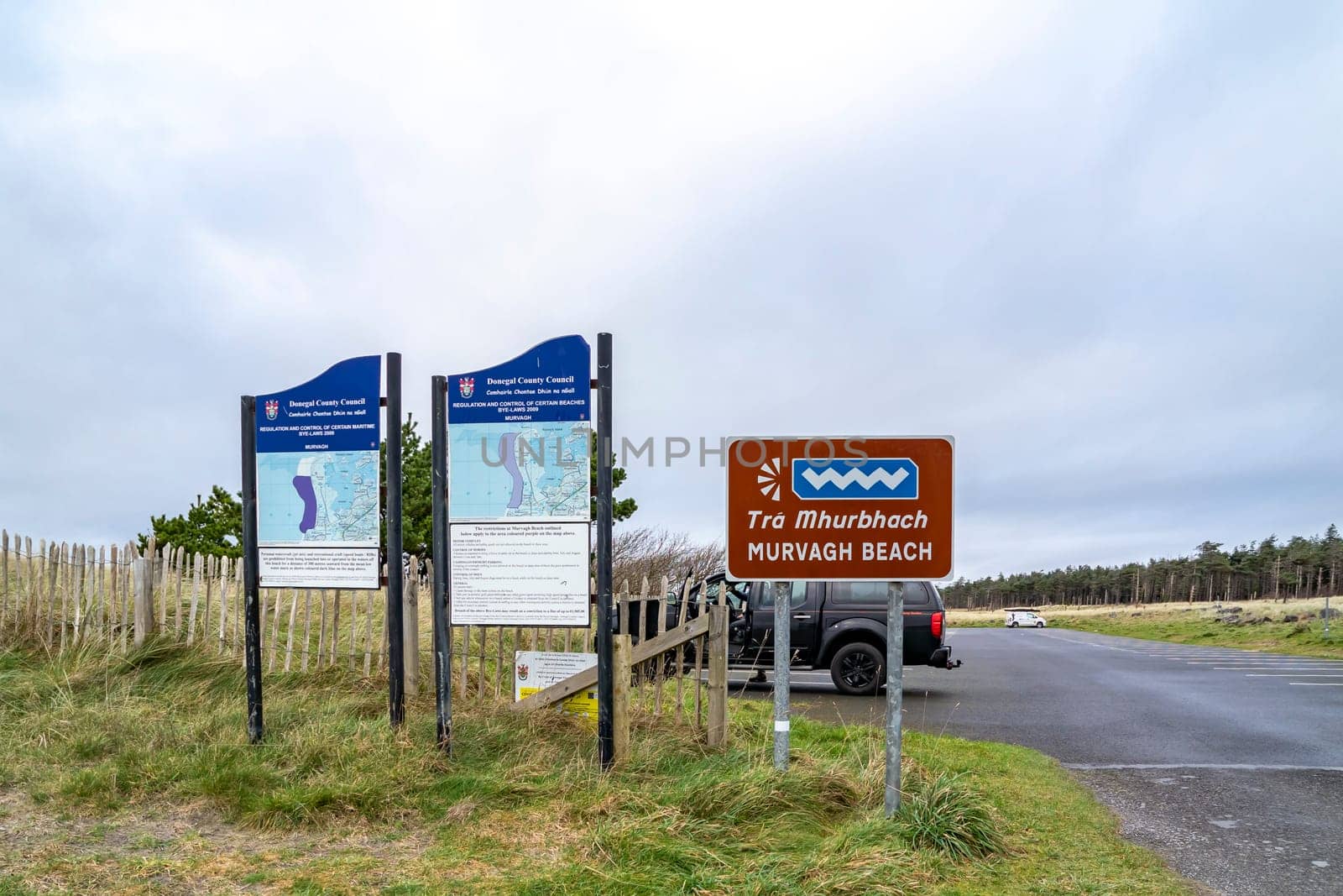 MURVAGH, COUNTY DONEGAL, IRELAND - JANUARY 21 2022 : Sign explaining the beach.