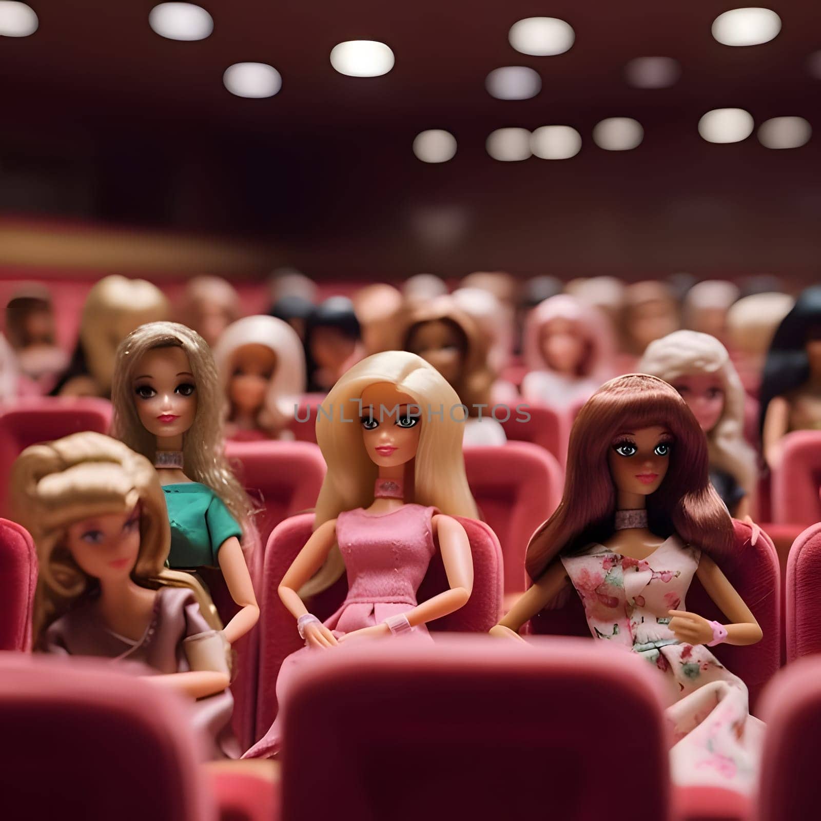 Many barbie dolls in the cinema hall. by ThemesS