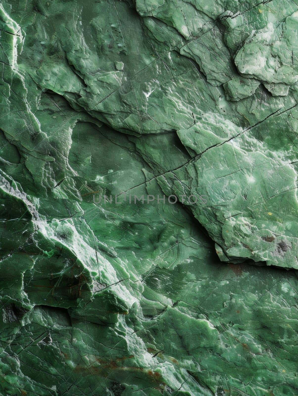 Overlapping green stone shards form a dense mosaic texture