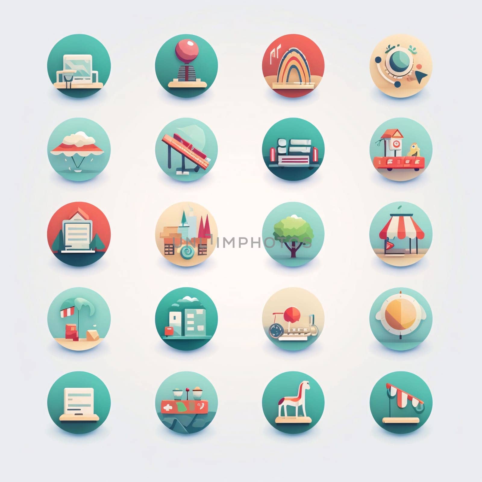 New icons collection: Set of flat icons on the theme of travel and tourism. Vector illustration