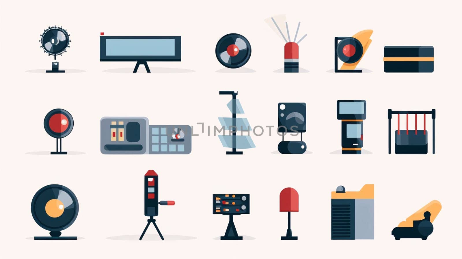 Electronic equipment icons set in flat style. Vector illustration for web design by ThemesS