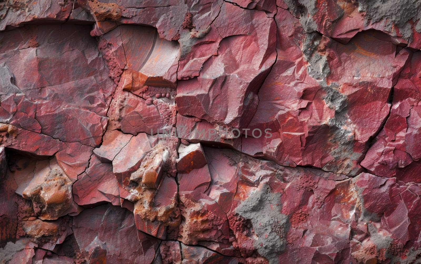 Vivid crimson stone texture with deep cracks and a natural mosaic pattern. by sfinks