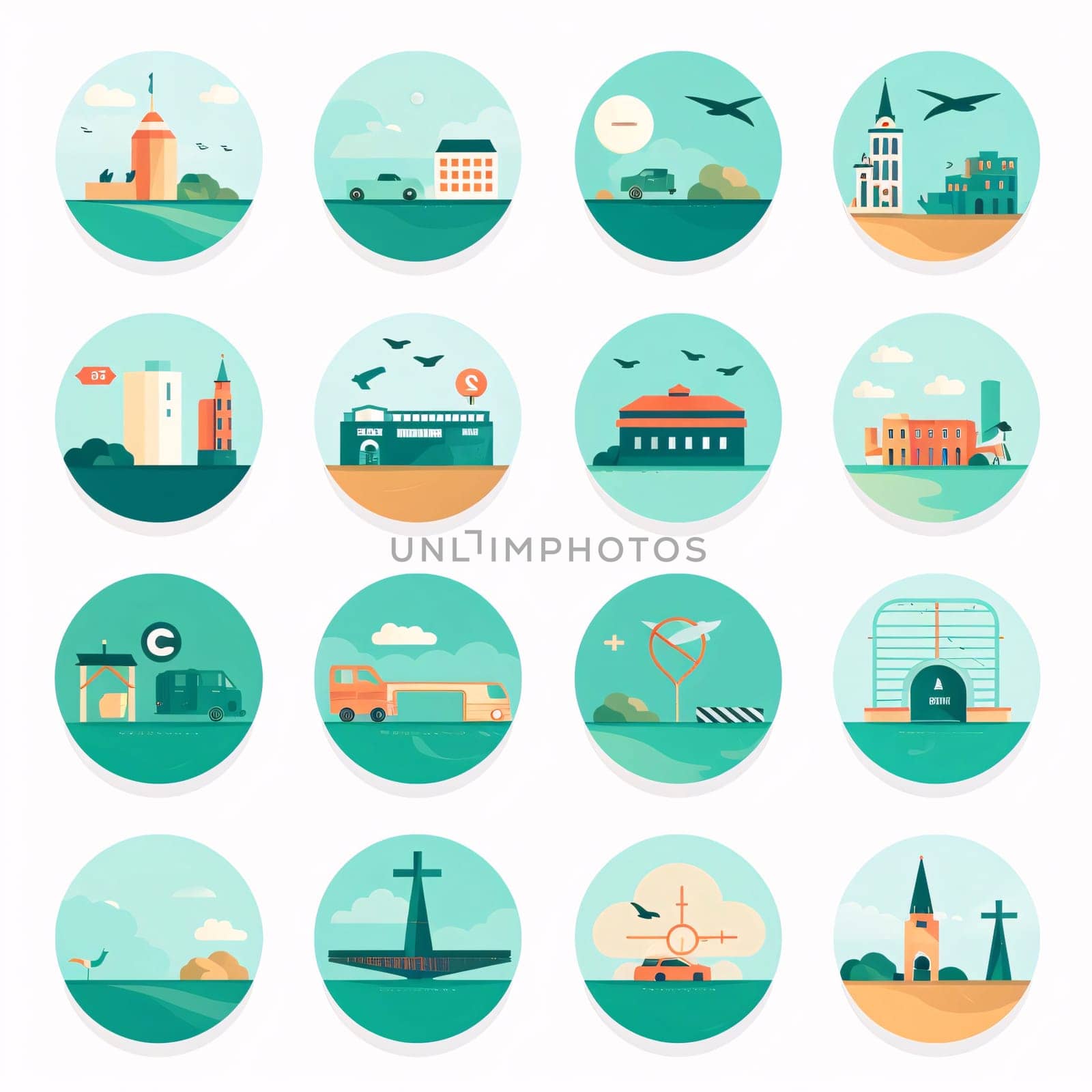 New icons collection: Set of flat icons on theme travel and tourism. Vector illustration.