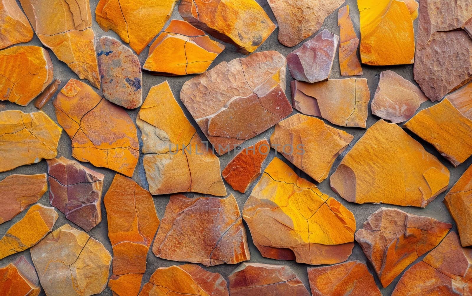 Warm-toned stone fragments tightly packed in natural design