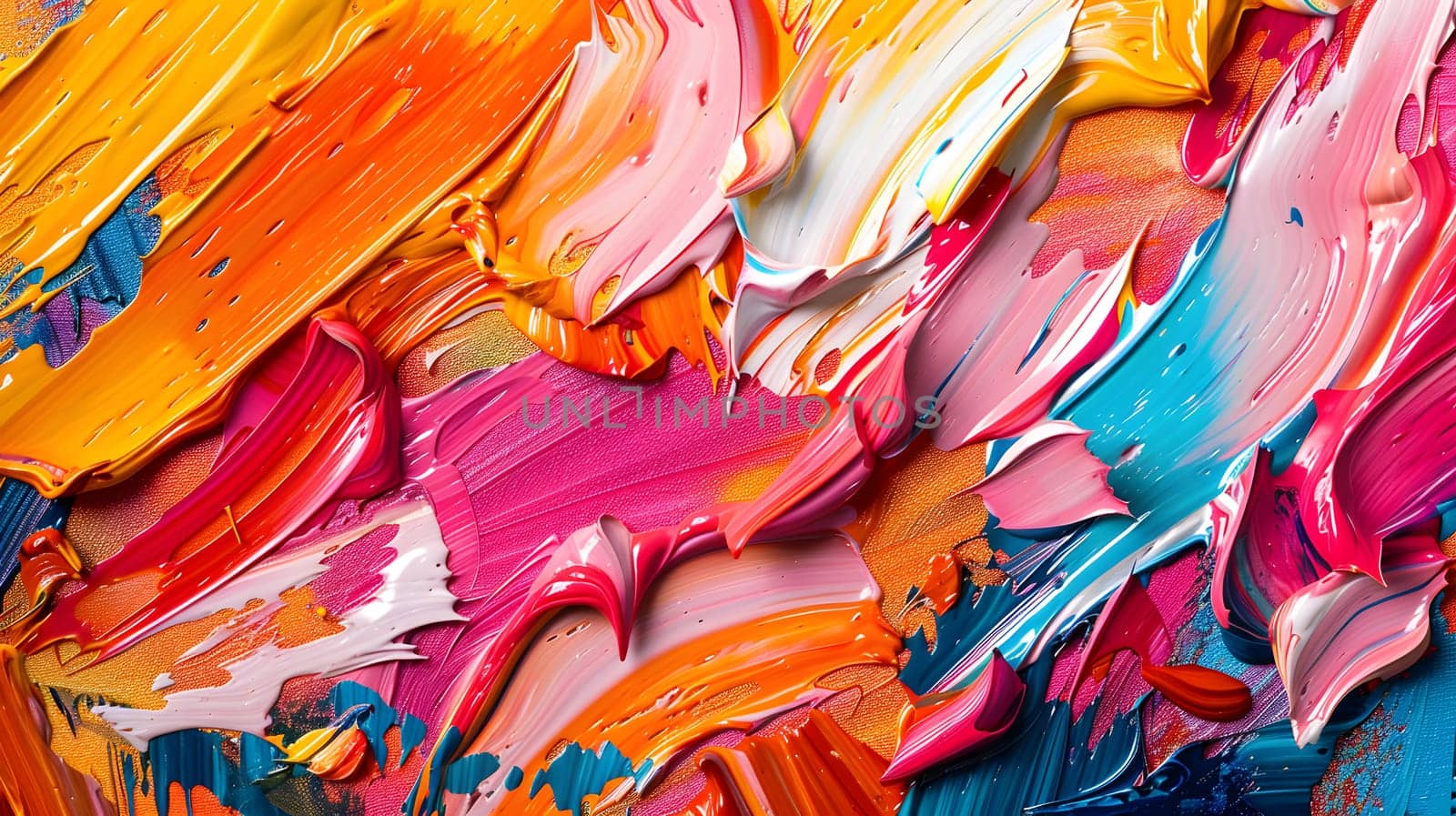 a close up of a colorful painting on a canvas by Nadtochiy