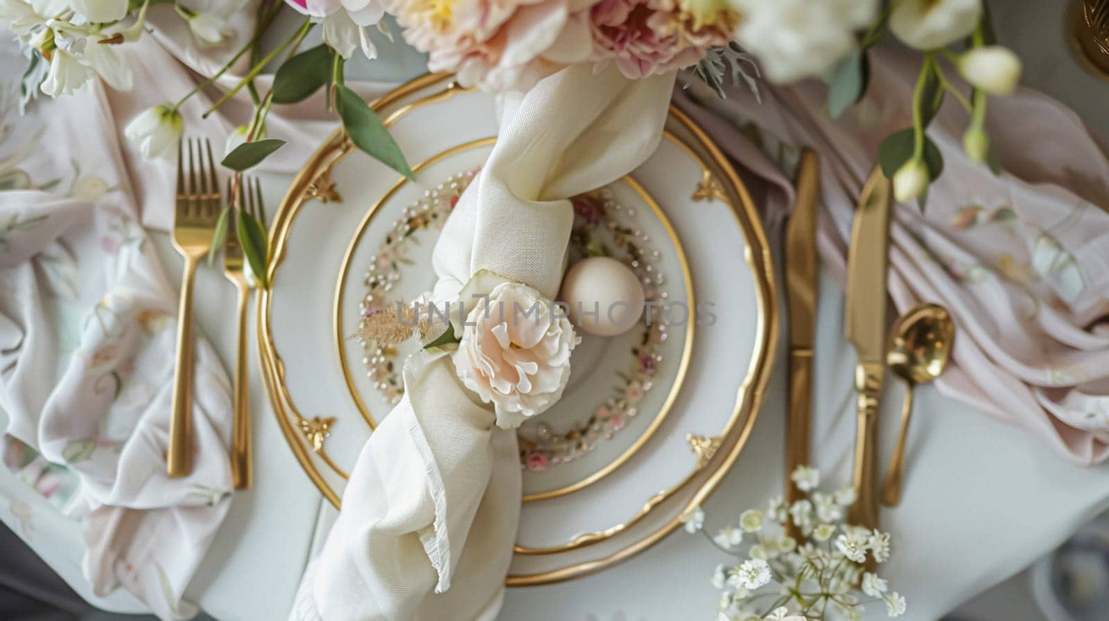 Easter tablescape decoration, floral holiday table decor for family celebration, spring flowers, Easter eggs, Easter bunny and vintage dinnerware, English country and home styling by Anneleven