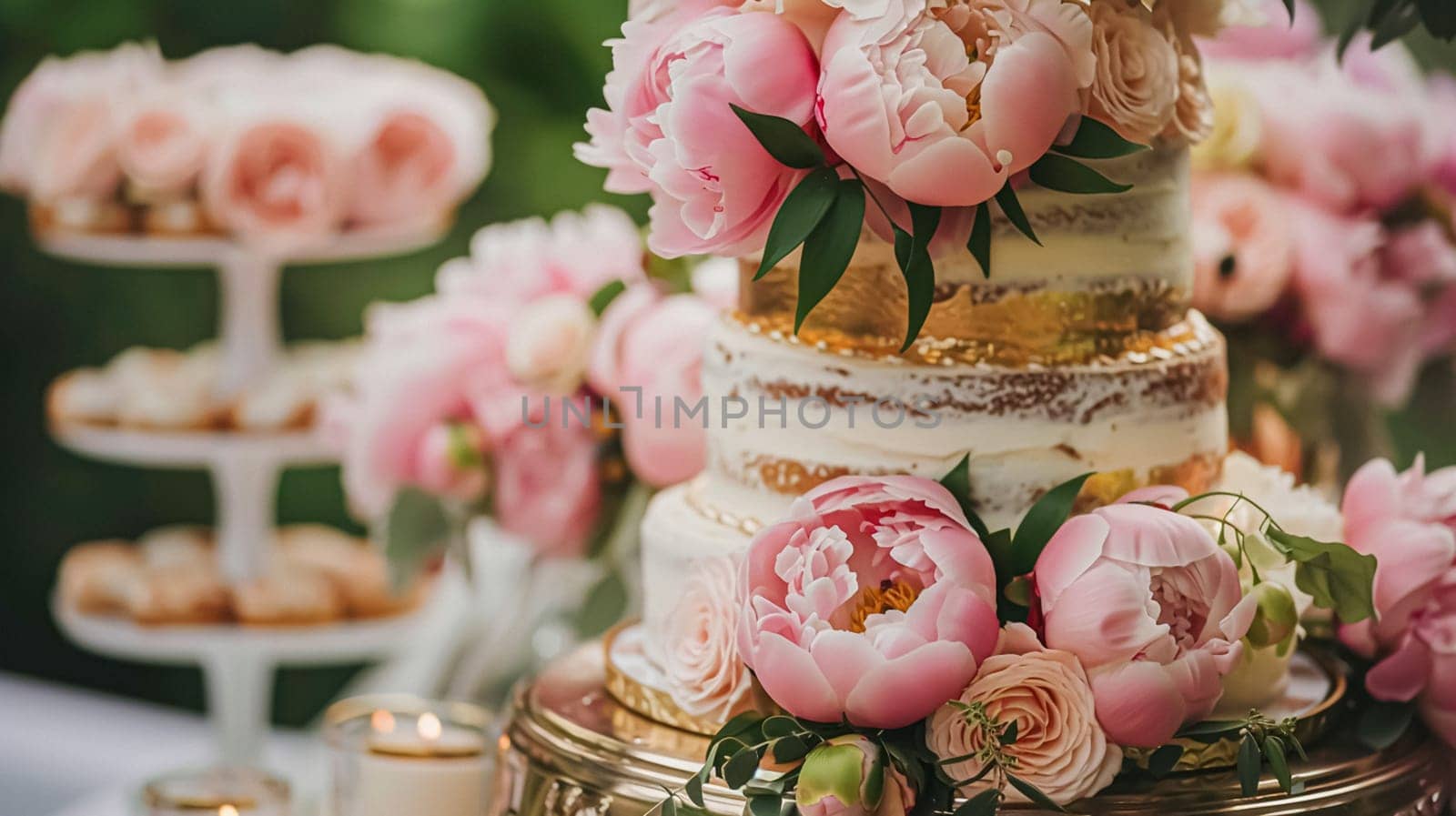 Wedding decoration with peonies, floral decor and event celebration, peony flowers and wedding ceremony in the garden, English country style