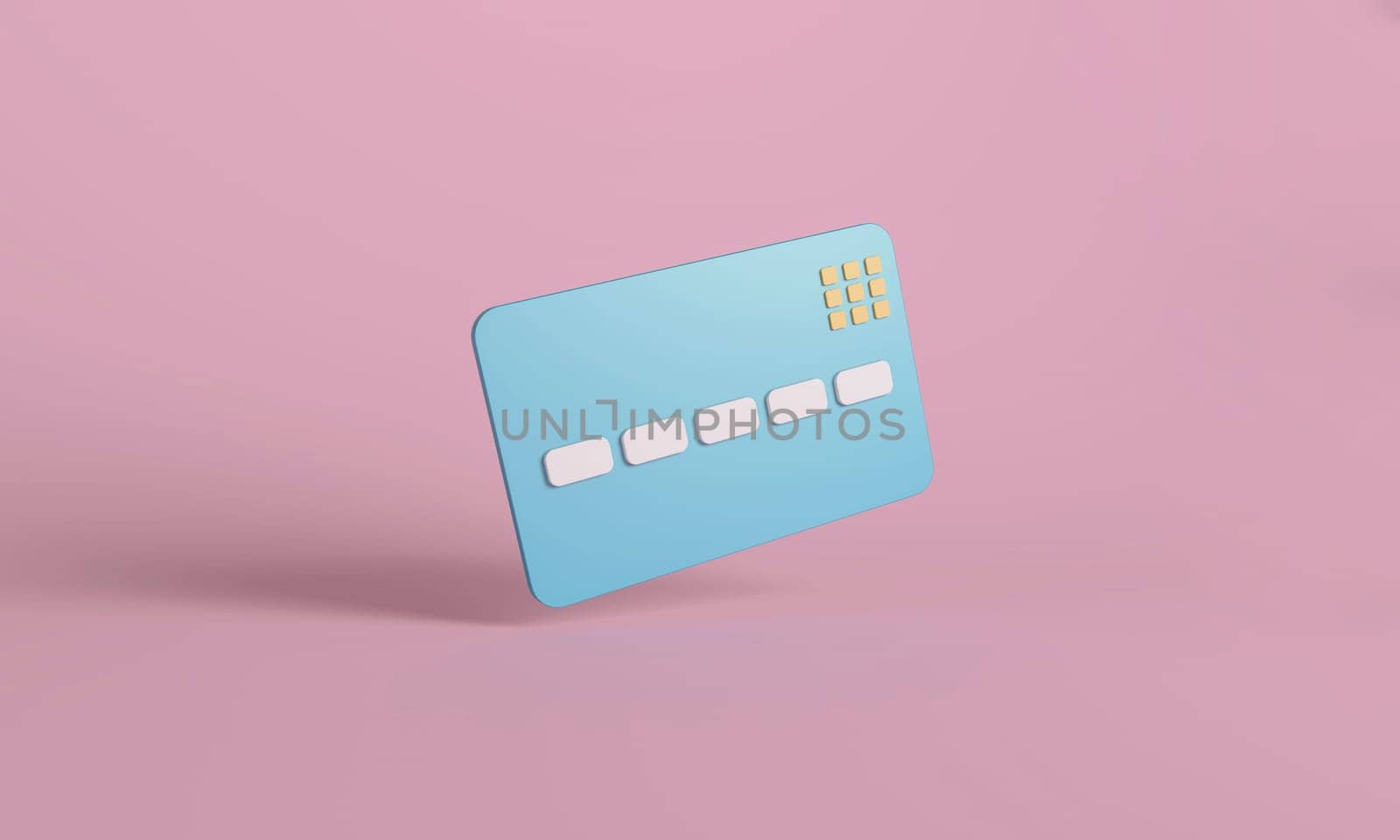 3D Credit Card Floating on Pink Background. by ImagesRouges