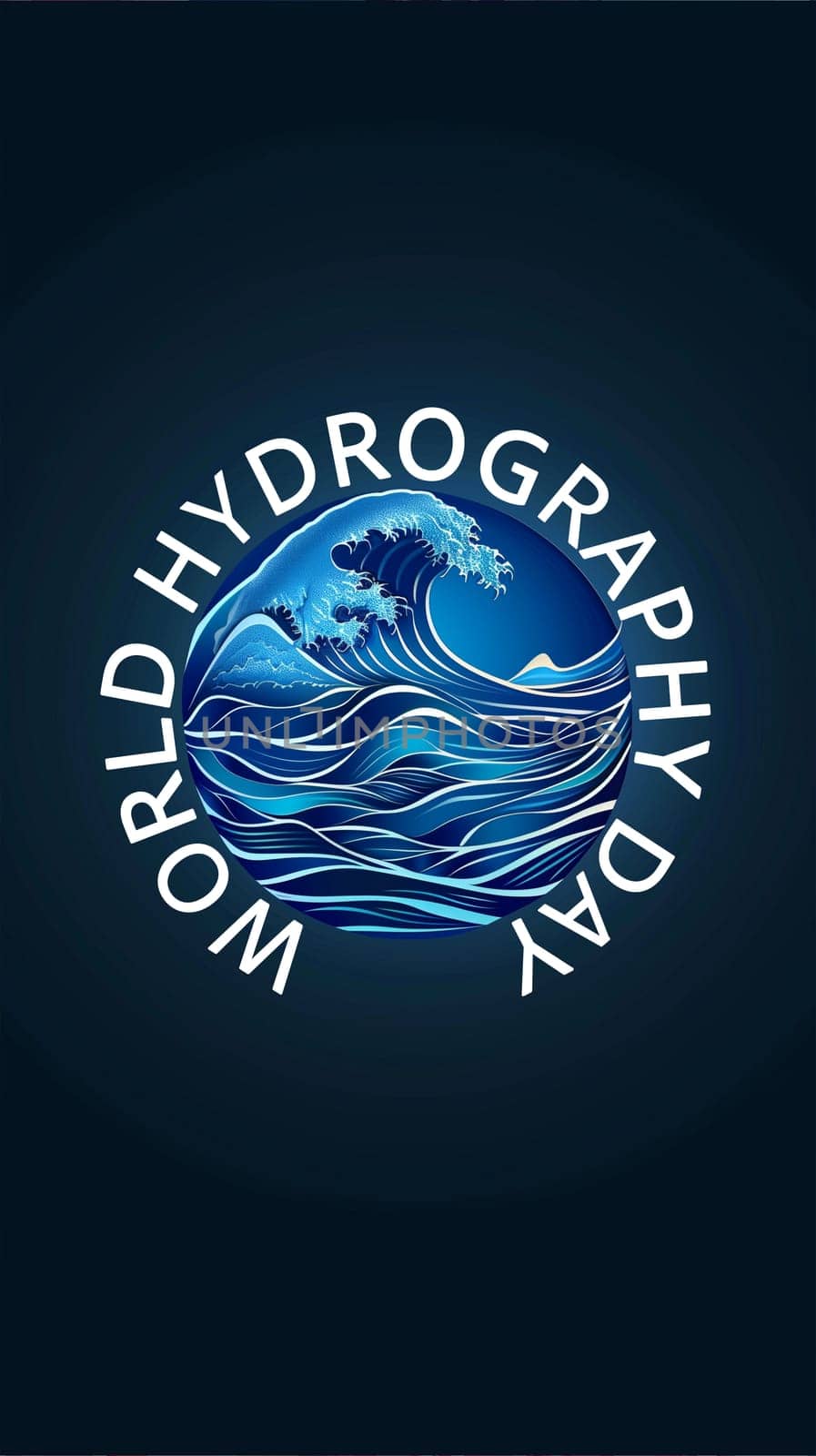 A stylized globe highlights the worlds oceans and seas to celebrate World Hydrography Day, emphasizing the importance of marine geography.