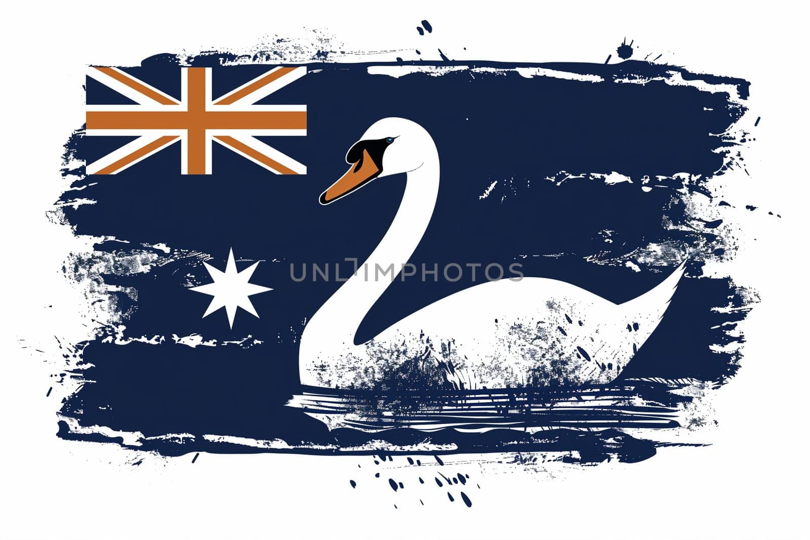The Australian flag featuring a swan, symbolizing Western Australia Day.