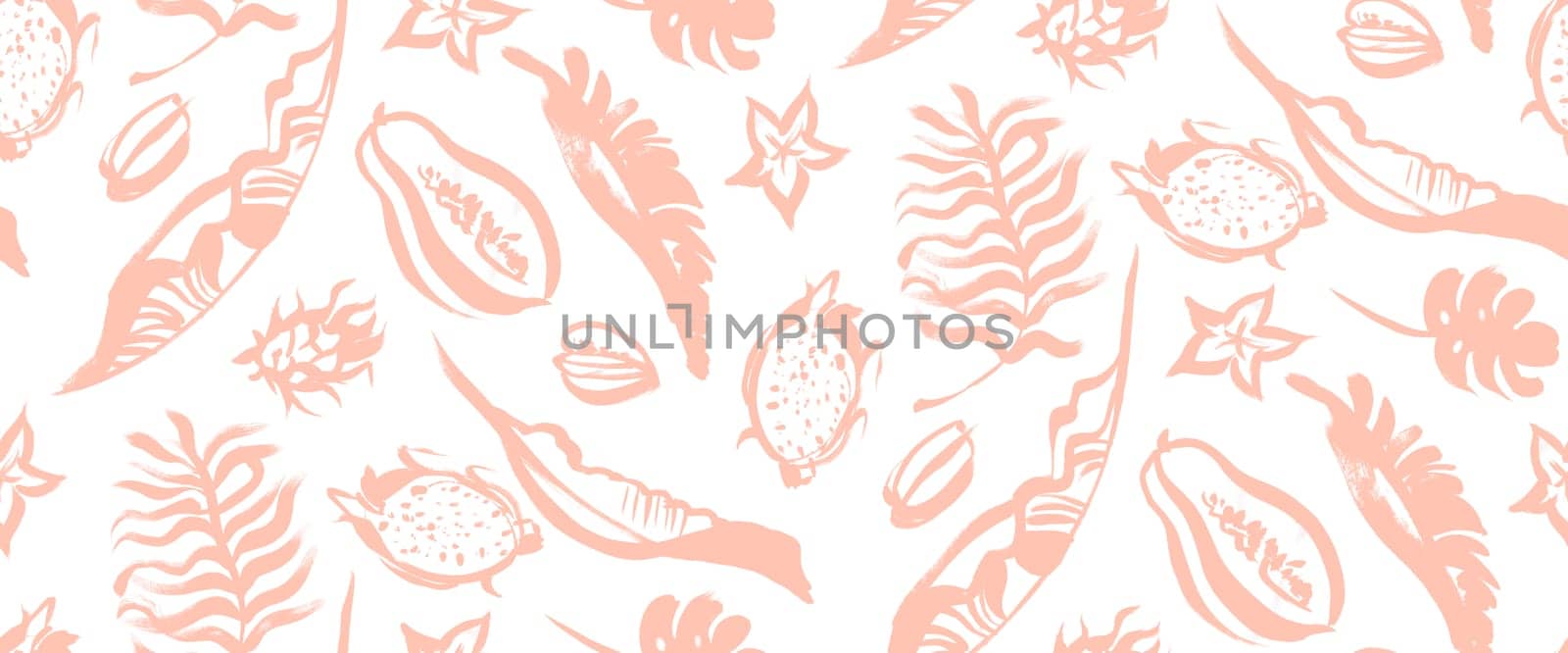 seamless summer tropical pattern with fruit and leaves for fabric