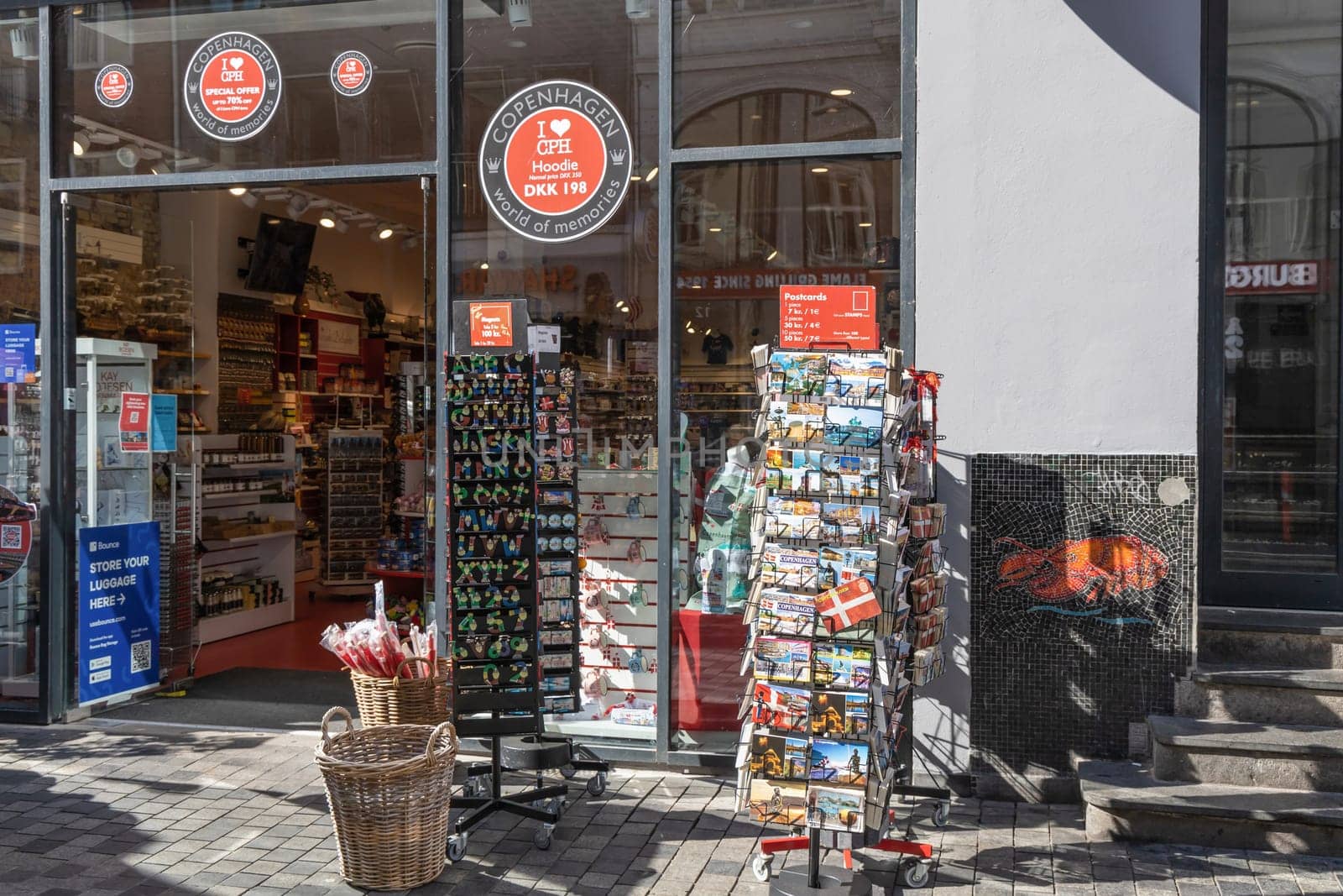 Souvenir shop on the streets of Copenhagen, Denmark