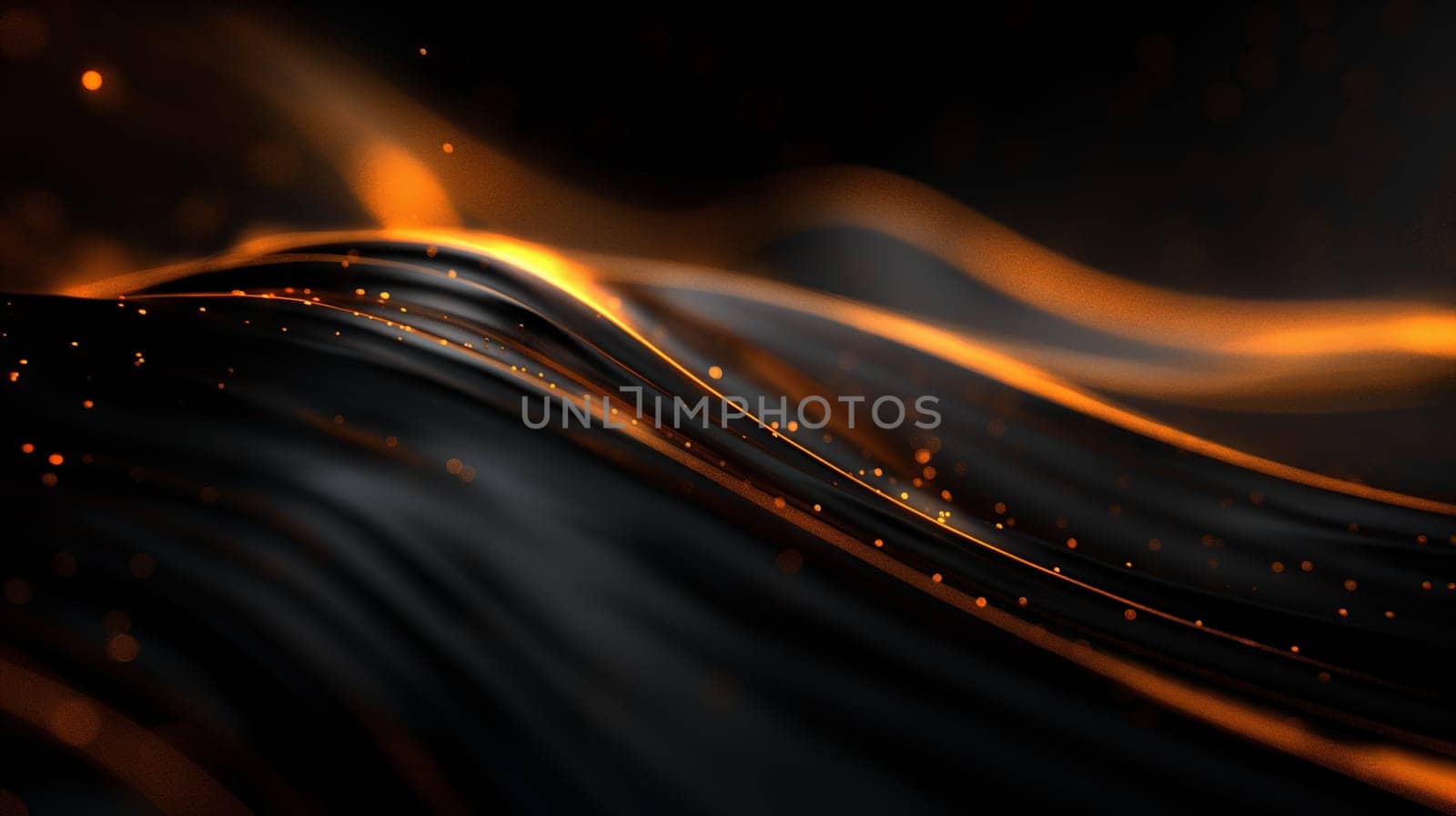 Abstract Glowing Waves With Fiery Particles in Darkness by chrisroll