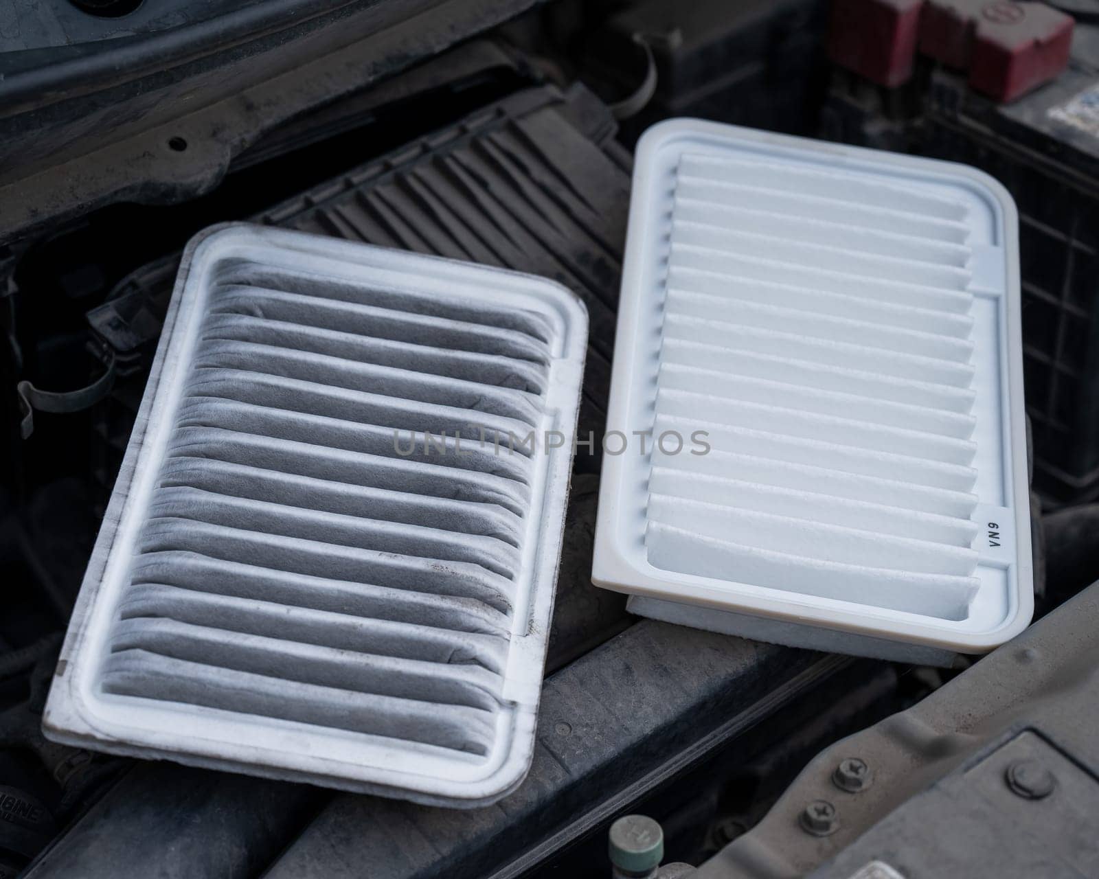 Used and new car engine air filters. Car maintenance