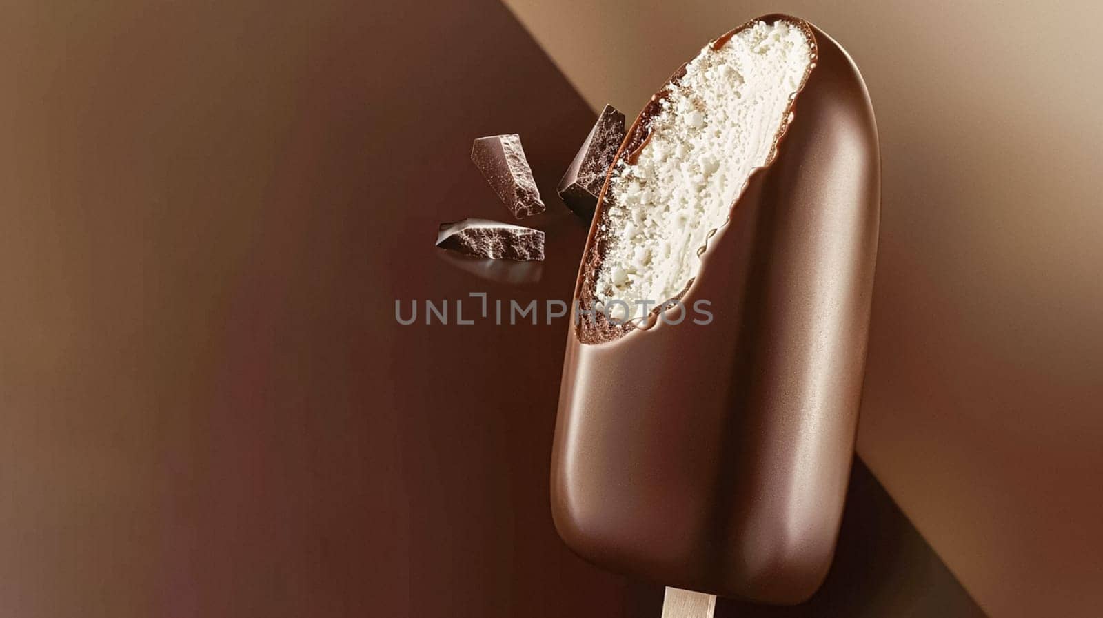 Chocolate ice cream, macro food background design