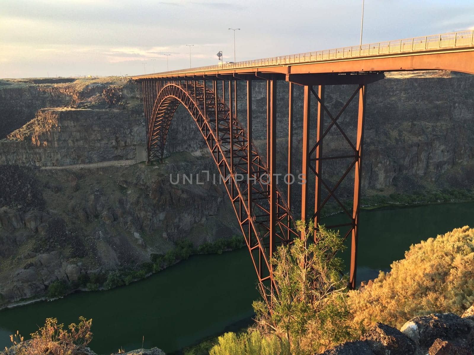 Twin Falls, Idaho, Perrine Bridge at Sunset, Crossing the Snake River. High quality photo