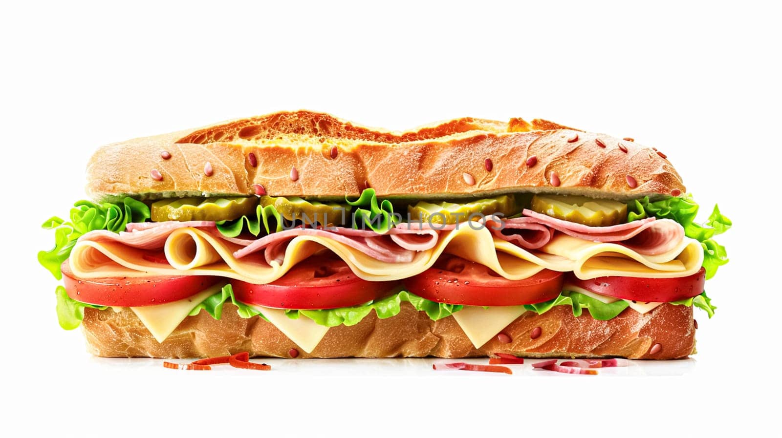 Perfect baguette sandwich, fast food chain menu commercial by Anneleven