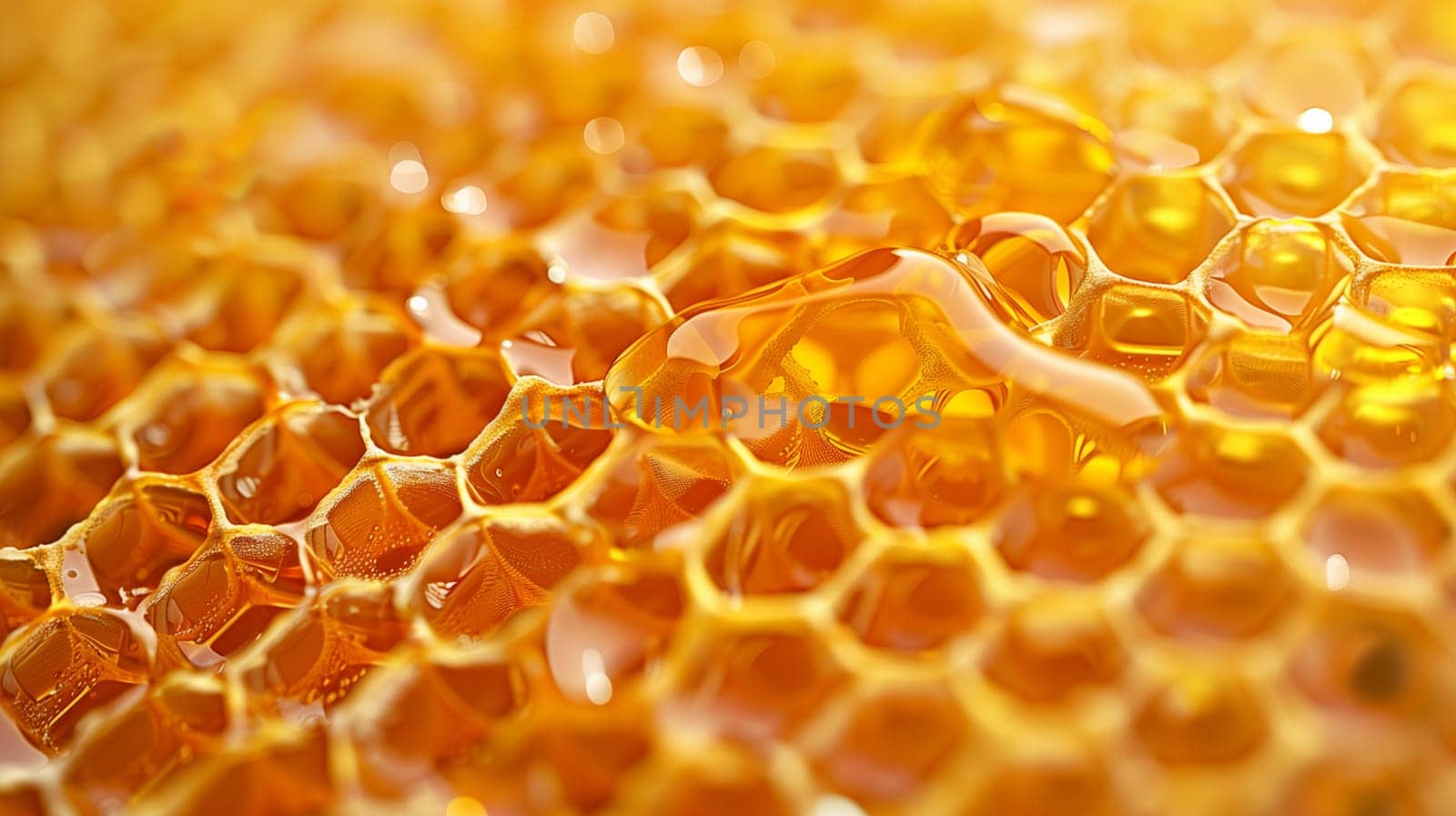 Honeycomb with bee honey. Conceptual photo of a honeycomb generated using AI technology. High quality photo