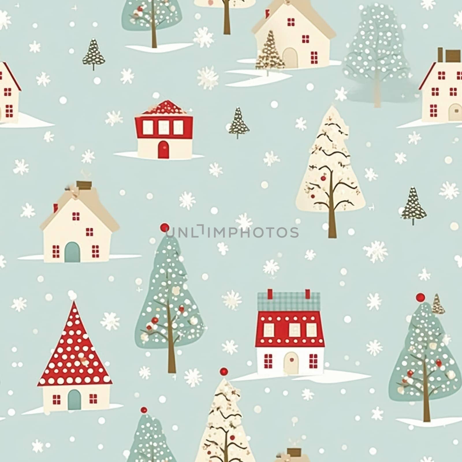 Seamless pattern, tileable Christmas holiday country dots print, English countryside cottage for wallpaper, wrapping paper, scrapbook, fabric and product design inspiration