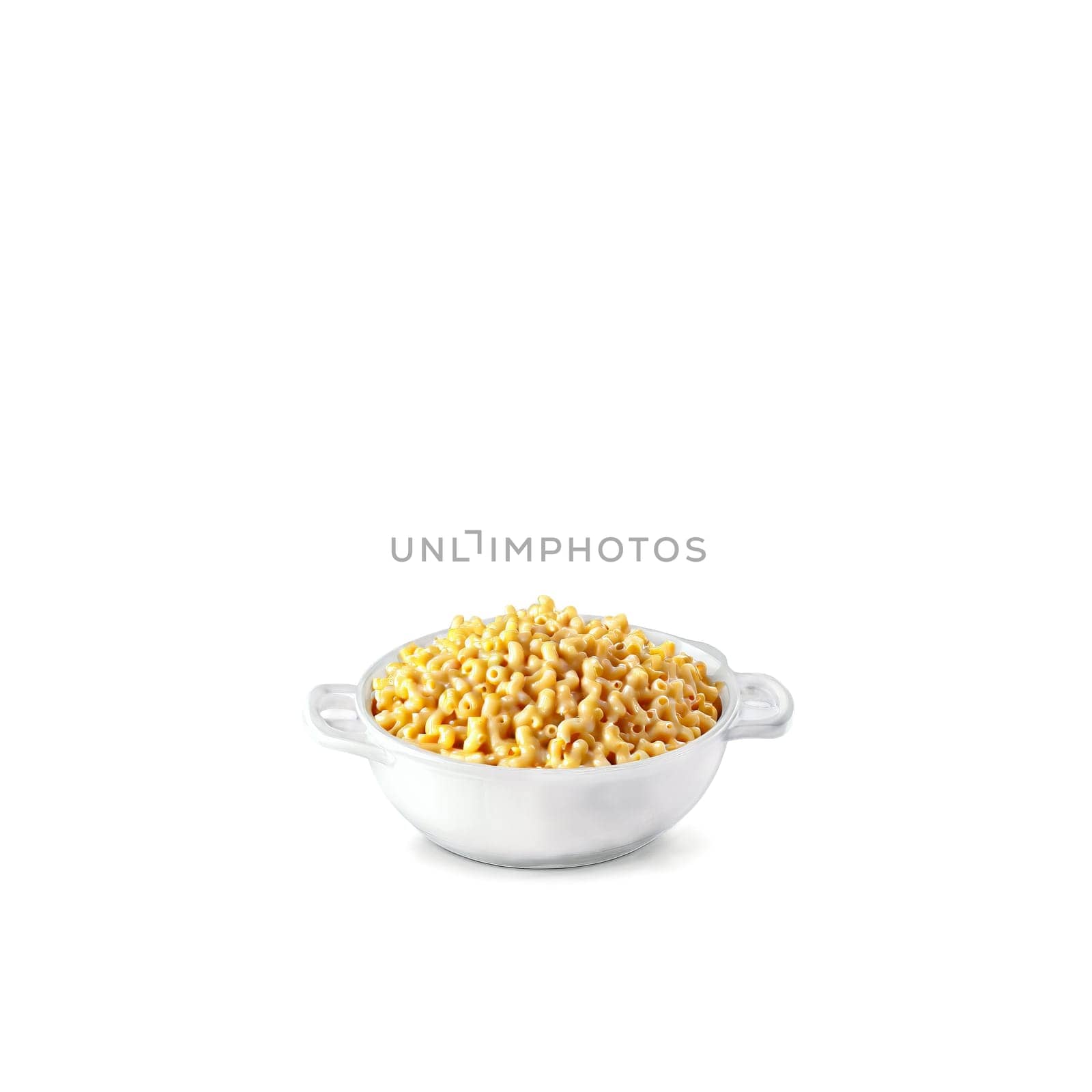 Mac and cheese with creamy sauce elbow macaroni steaming and suspended Food and culinary concept by panophotograph