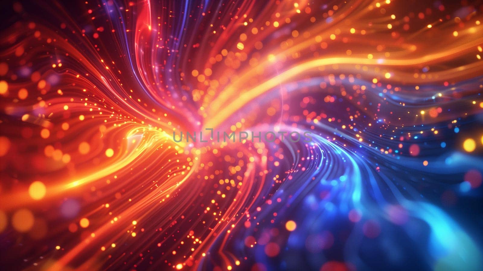 Beautiful 3d background with colorful waves and particles. High quality illustration