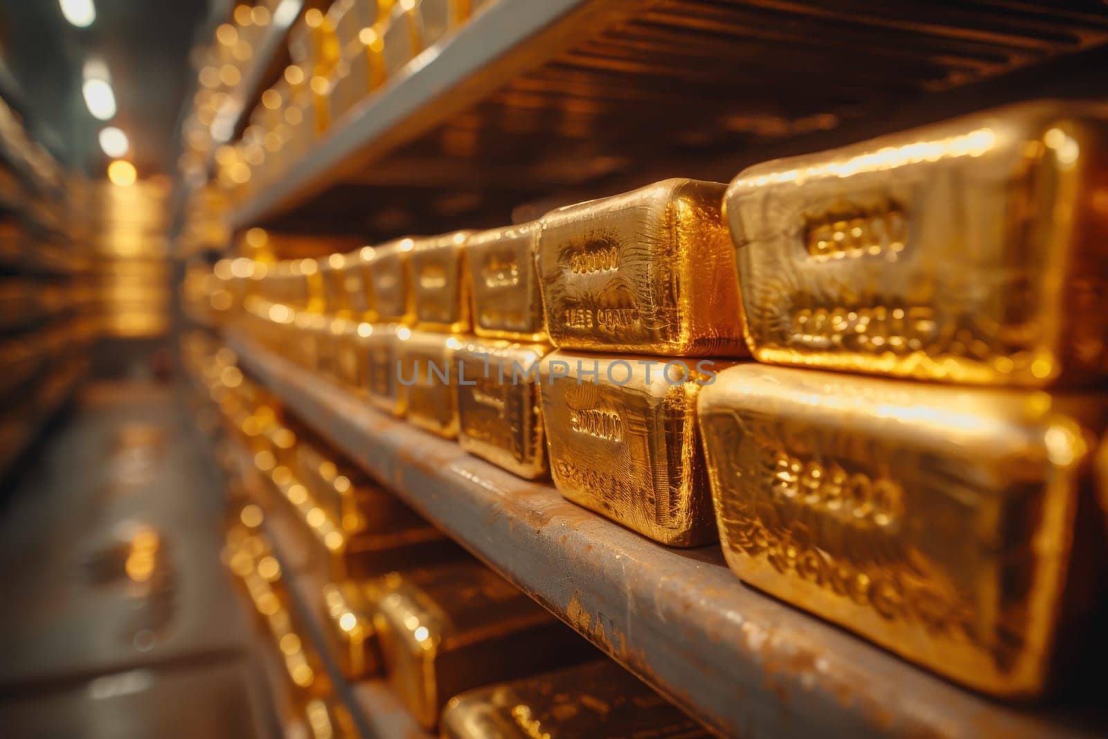 A stack of gold bars rests in the security room