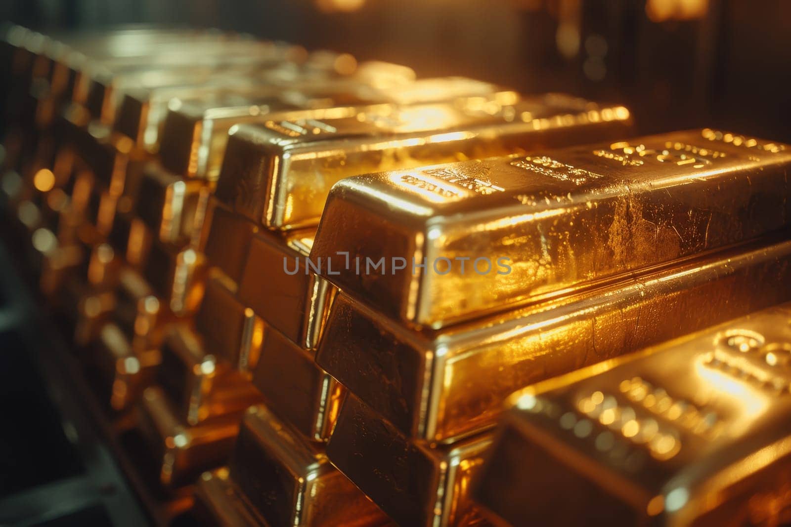 A stack of gold bars rests in the security room. by Manastrong