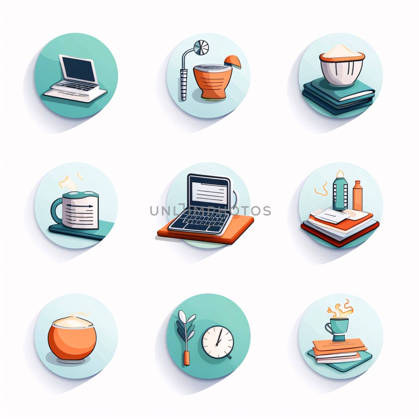 New icons collection: Set of school and office icons in flat style. Vector illustration.