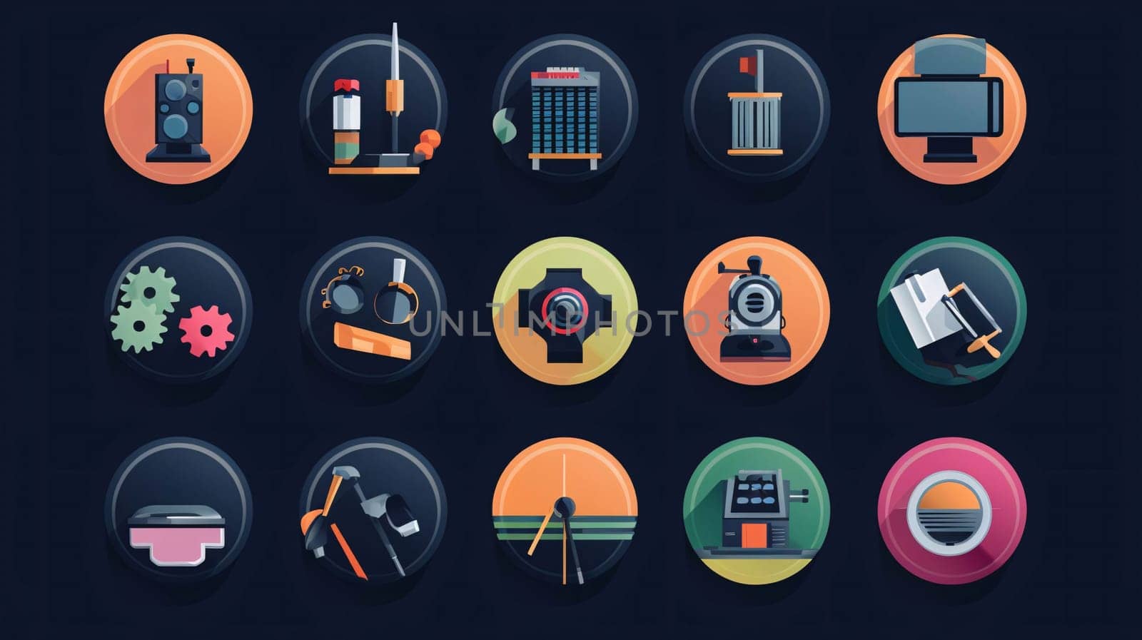 Set of icons of airport. Vector illustration in a flat style. by ThemesS