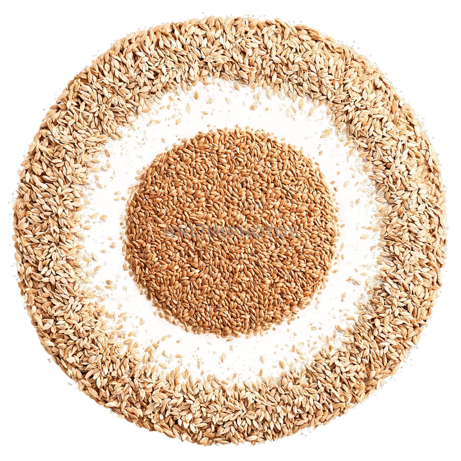 Rye mandala a circular design of whole rye rye flakes and rye flour with grains by panophotograph