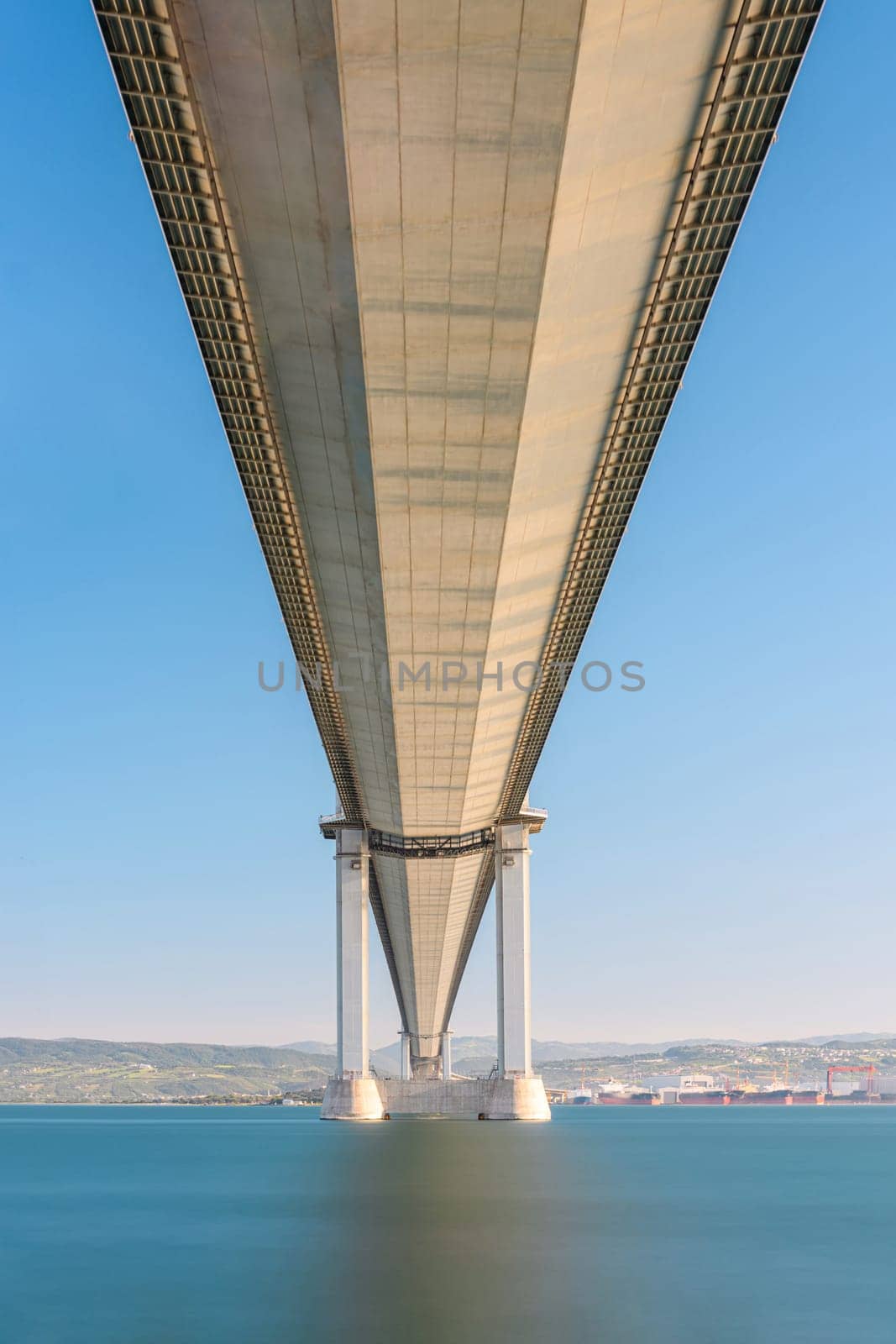 Osmangazi Bridge (Izmit Bay Bridge) located in Izmit, Kocaeli, Turkey. Suspension bridge captured with long exposure technique by Sonat