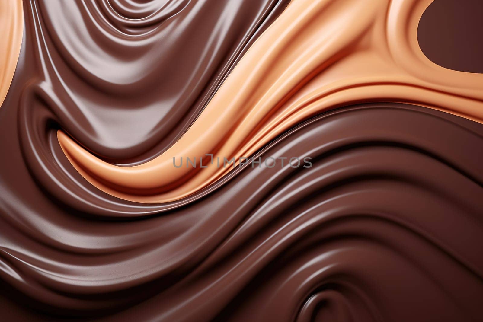 Luxurious flowing chocolate texture creates a visually captivating background, perfect for advertising, packaging, and World Chocolate Day promotions. Generative AI. by creativebird