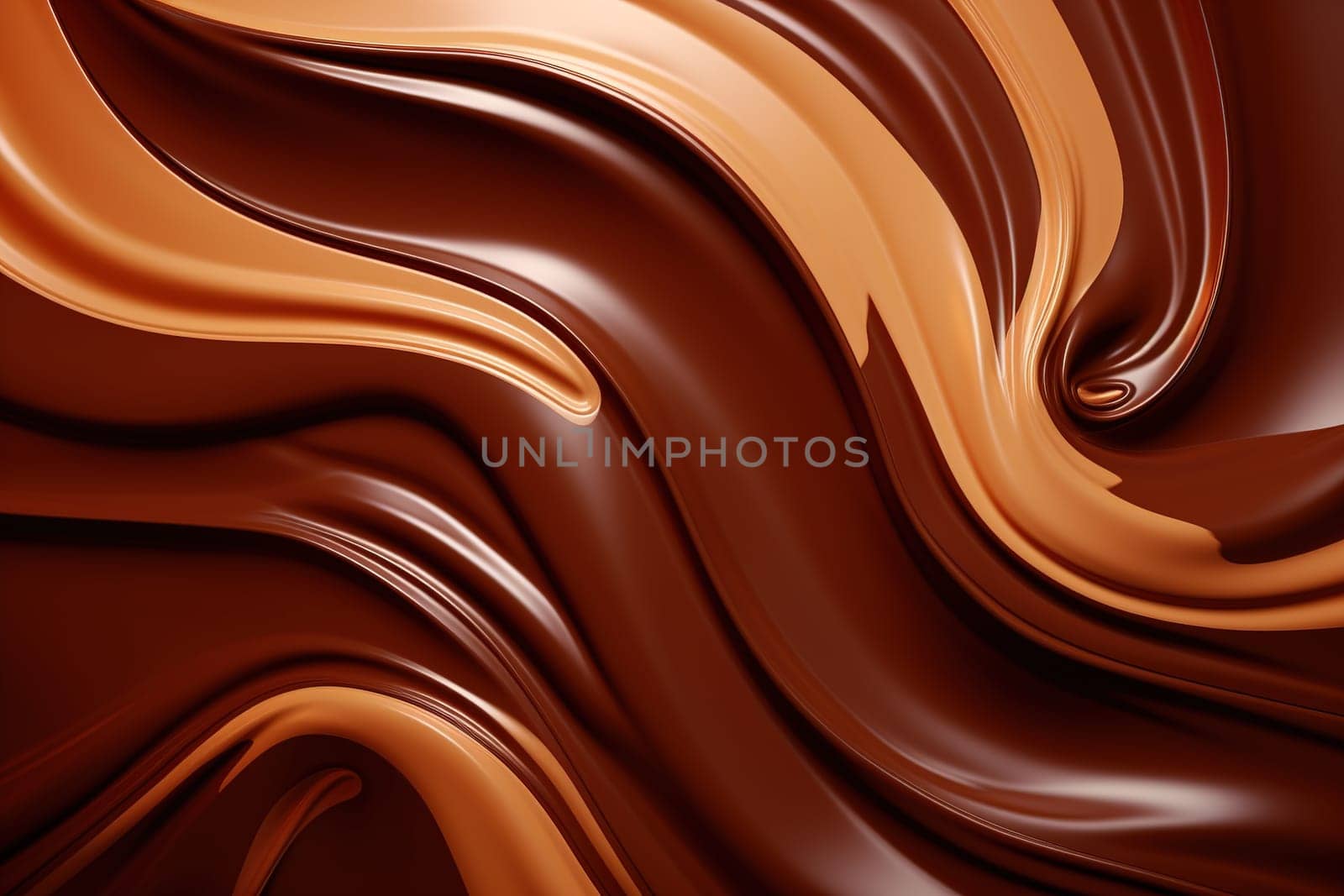 Luxurious flowing chocolate texture creates a visually captivating background, perfect for advertising, packaging, and World Chocolate Day promotions. Generative AI. by creativebird